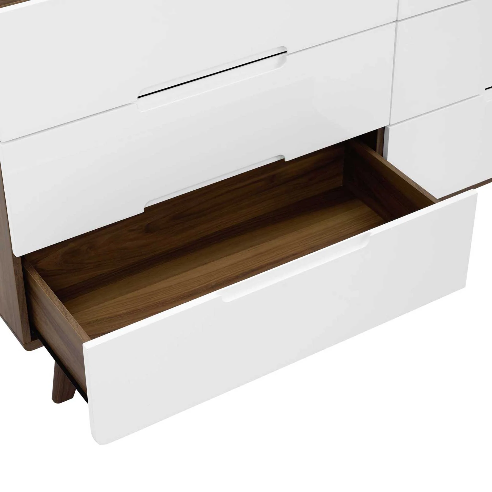 Orion Six-Drawer Wood Dresser Walnut/White - Image 4