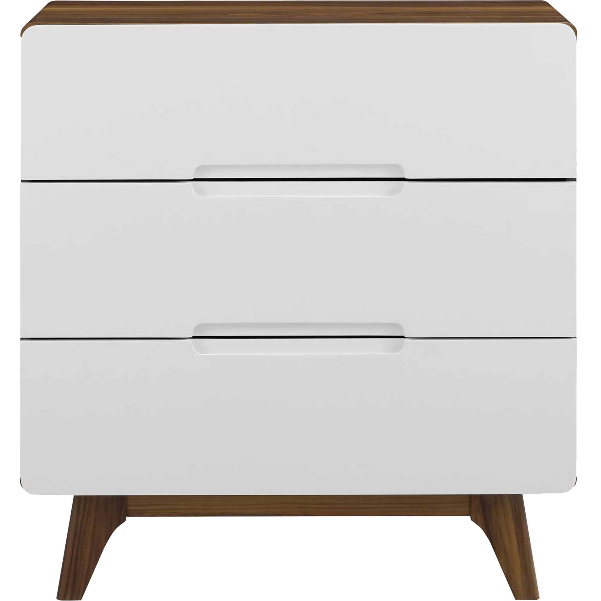 Orion Three-Drawer Chest Walnut/White - Image 2