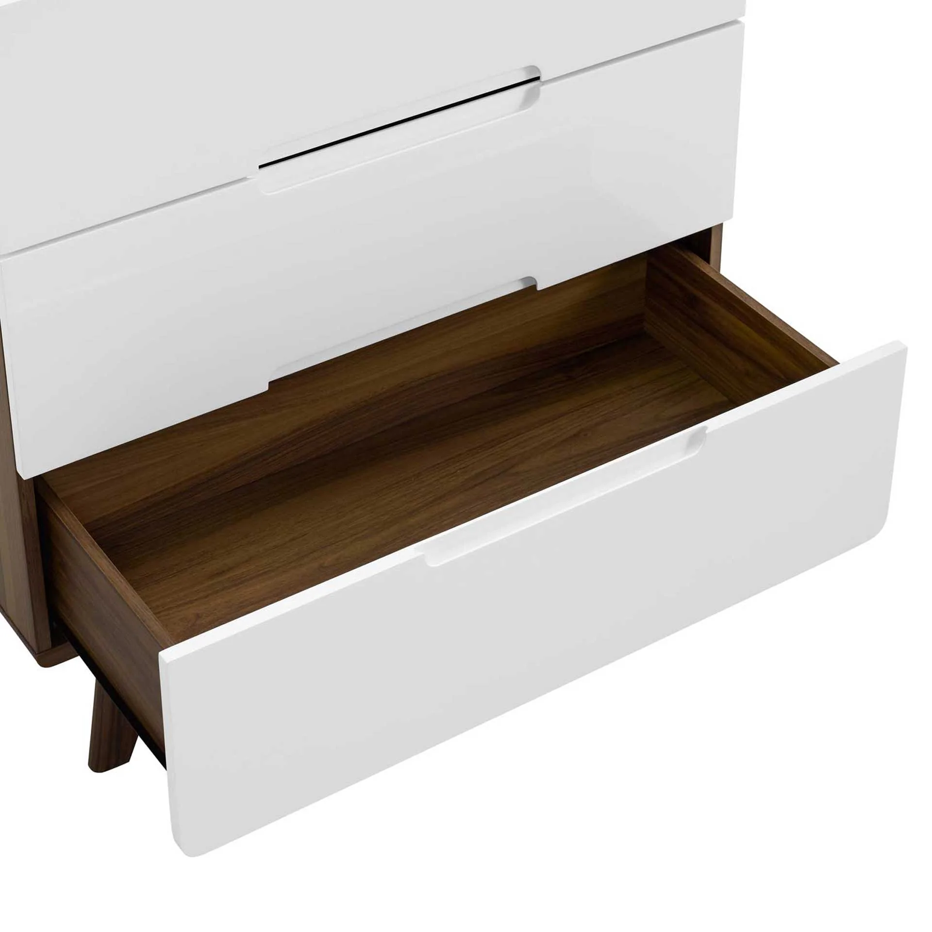 Orion Three-Drawer Chest Walnut/White - Image 4