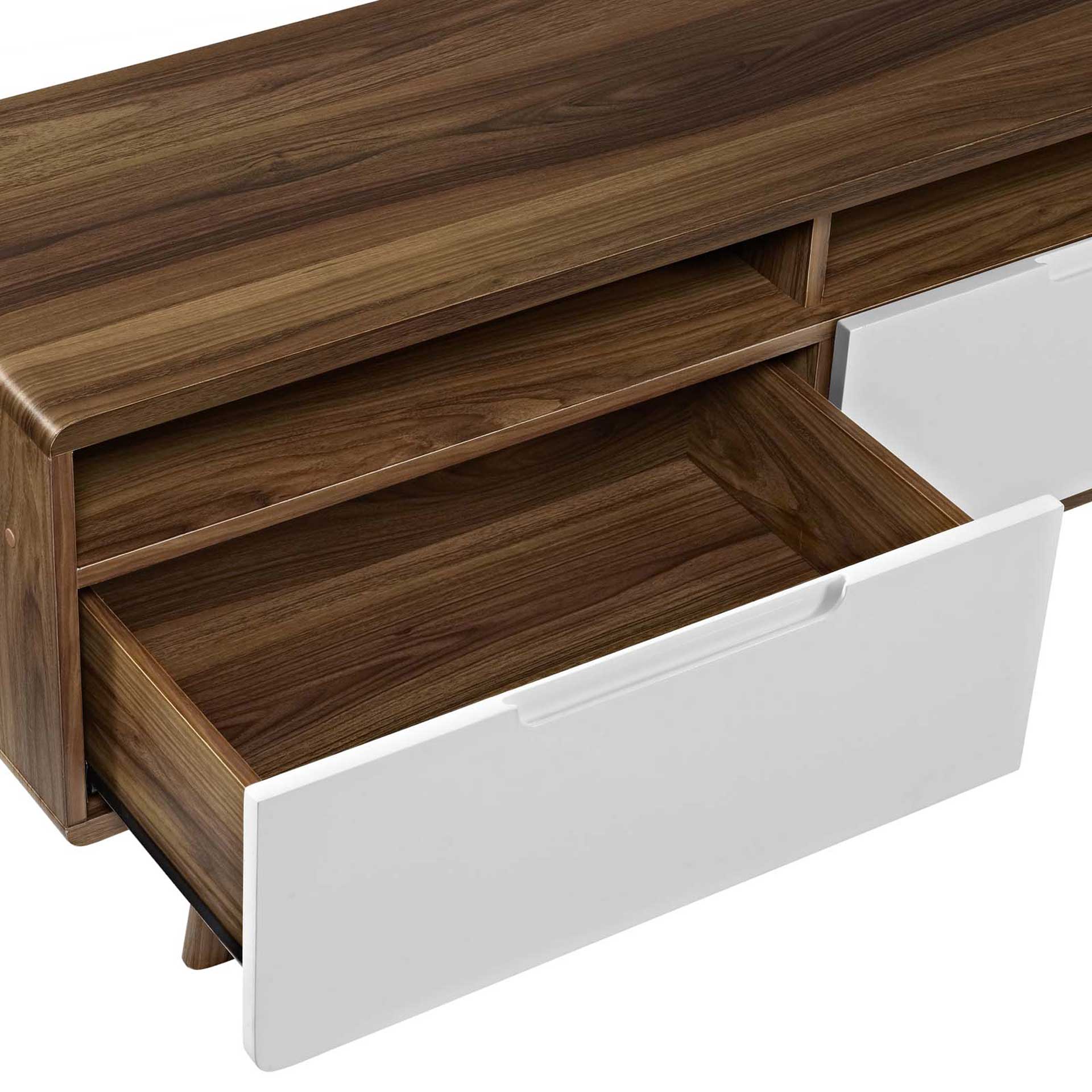 Orion TV Stand Walnut/White - Image 4