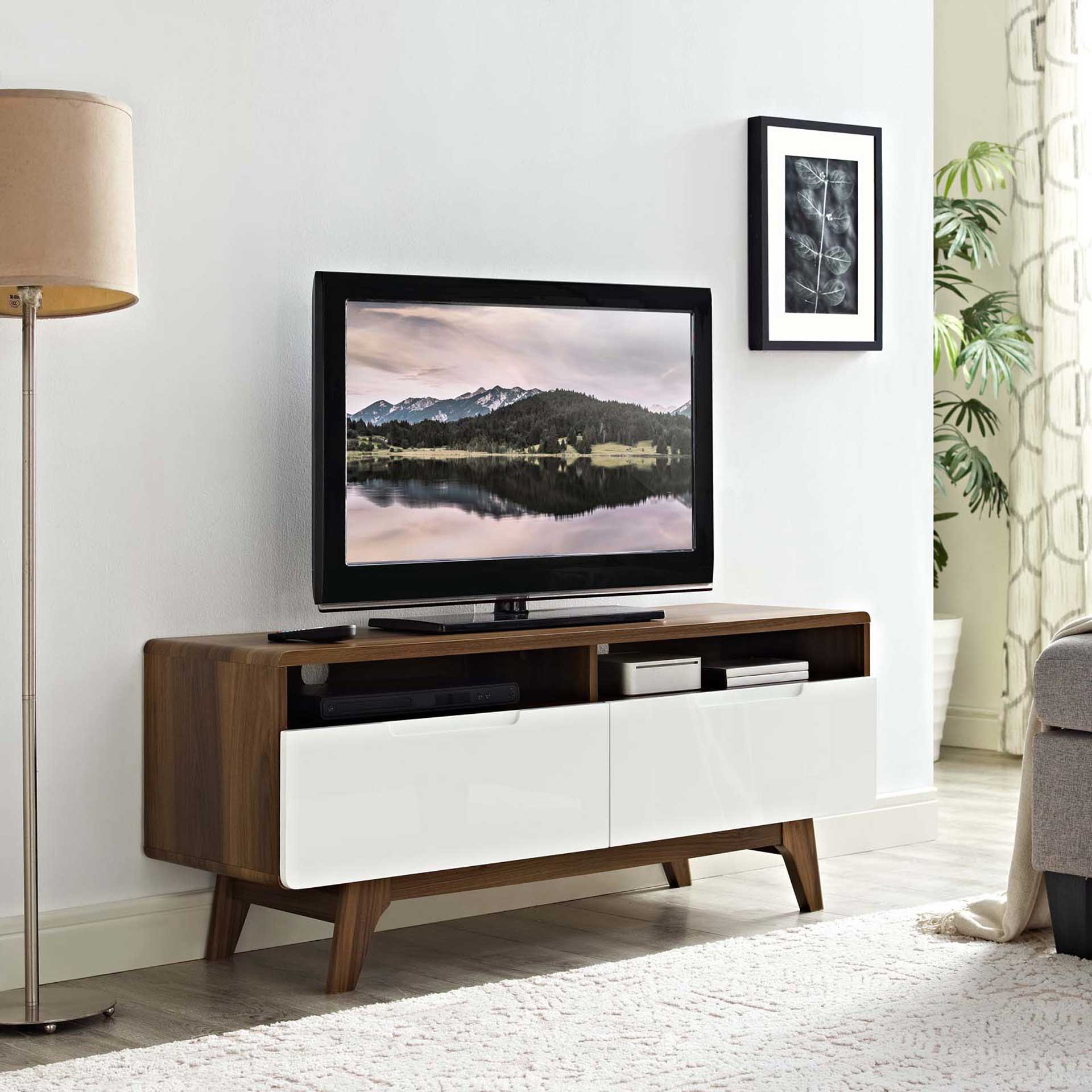 Orion TV Stand Walnut/White - Image 5