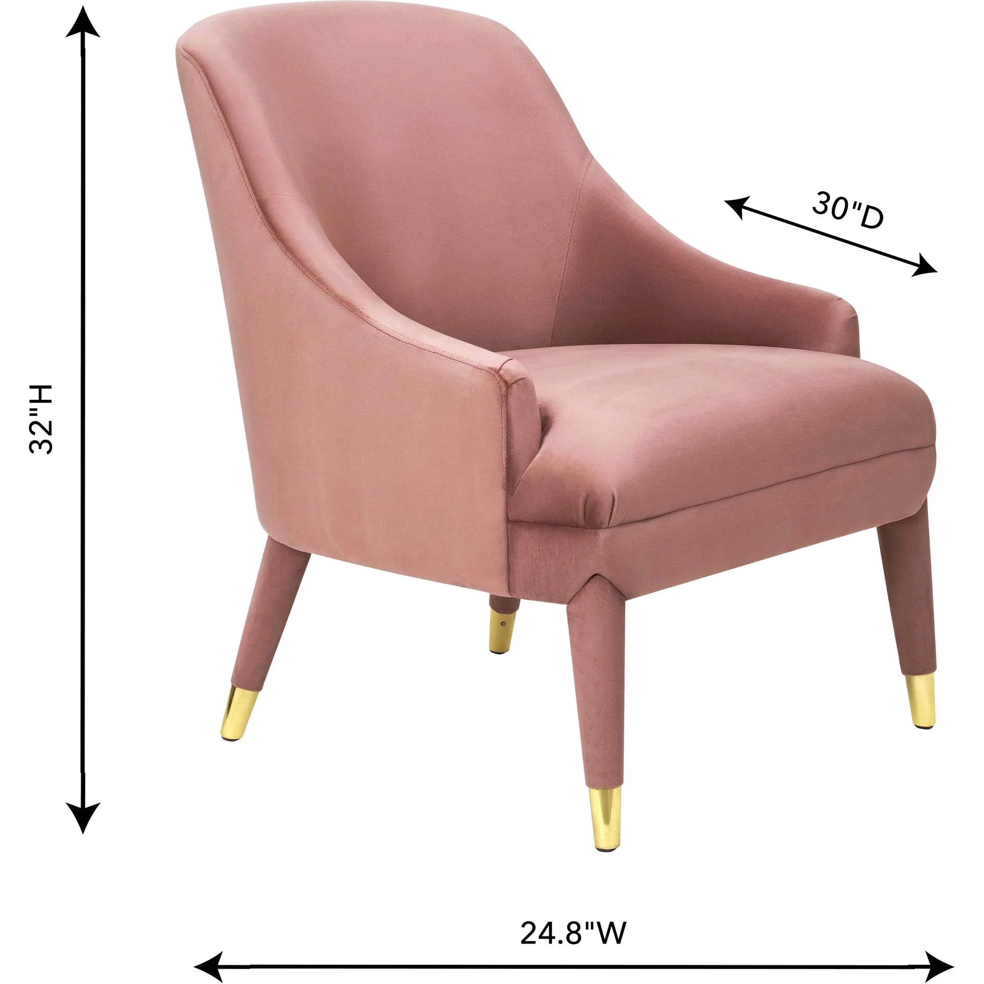 Orion Velvet Chair Dusty Rose - Image 6