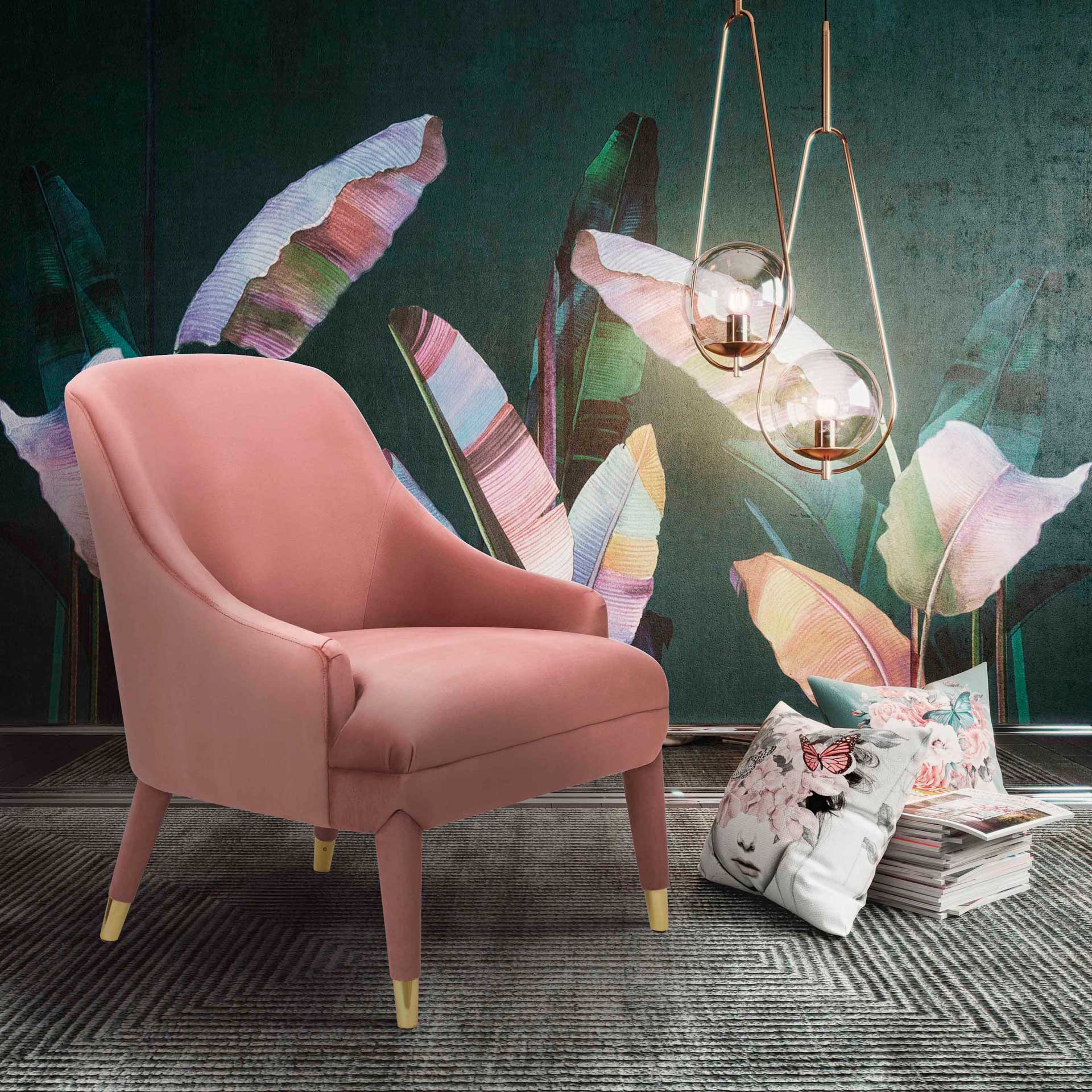 Orion Velvet Chair Dusty Rose - Image 7