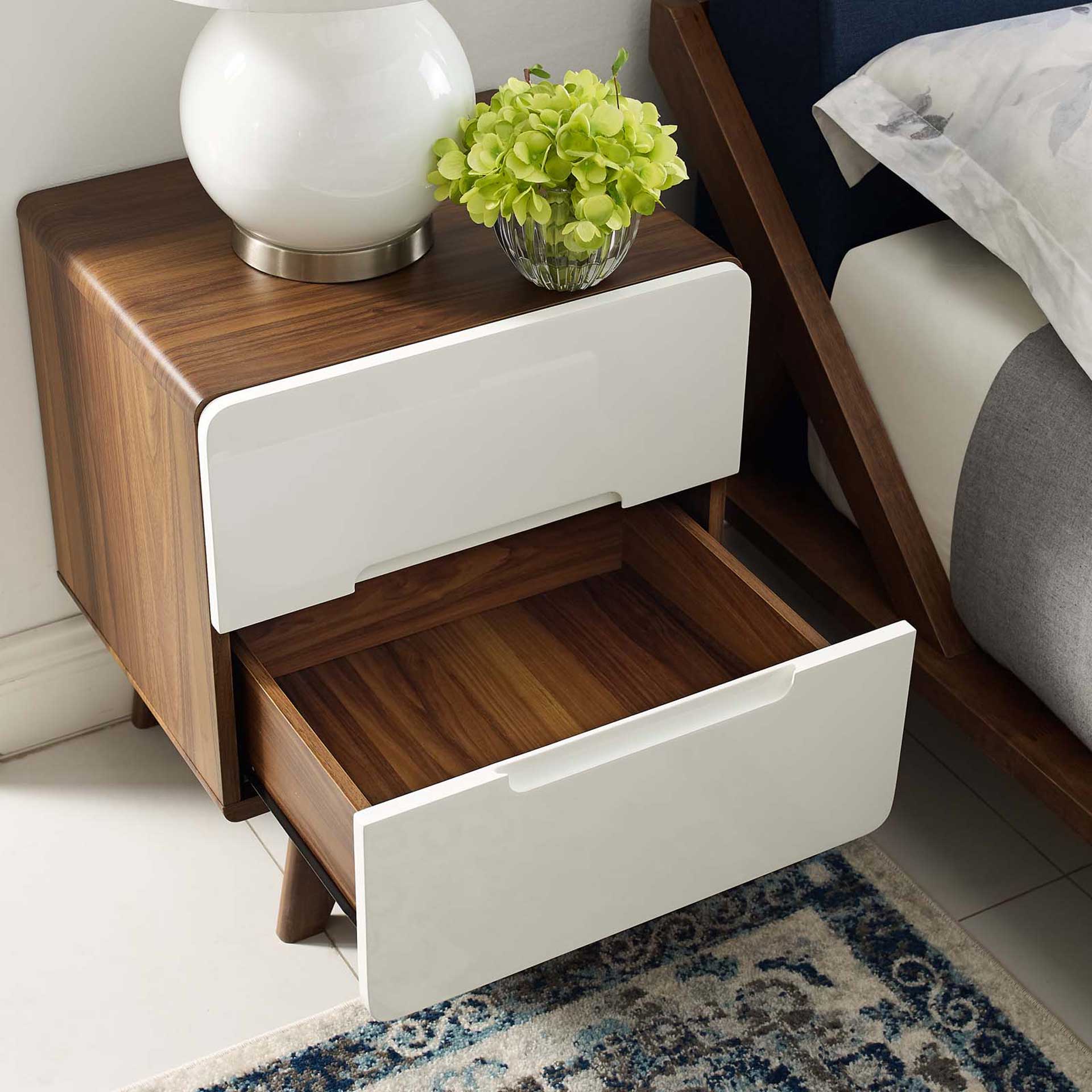 Orion Wood Nightstand Walnut/White - Image 5