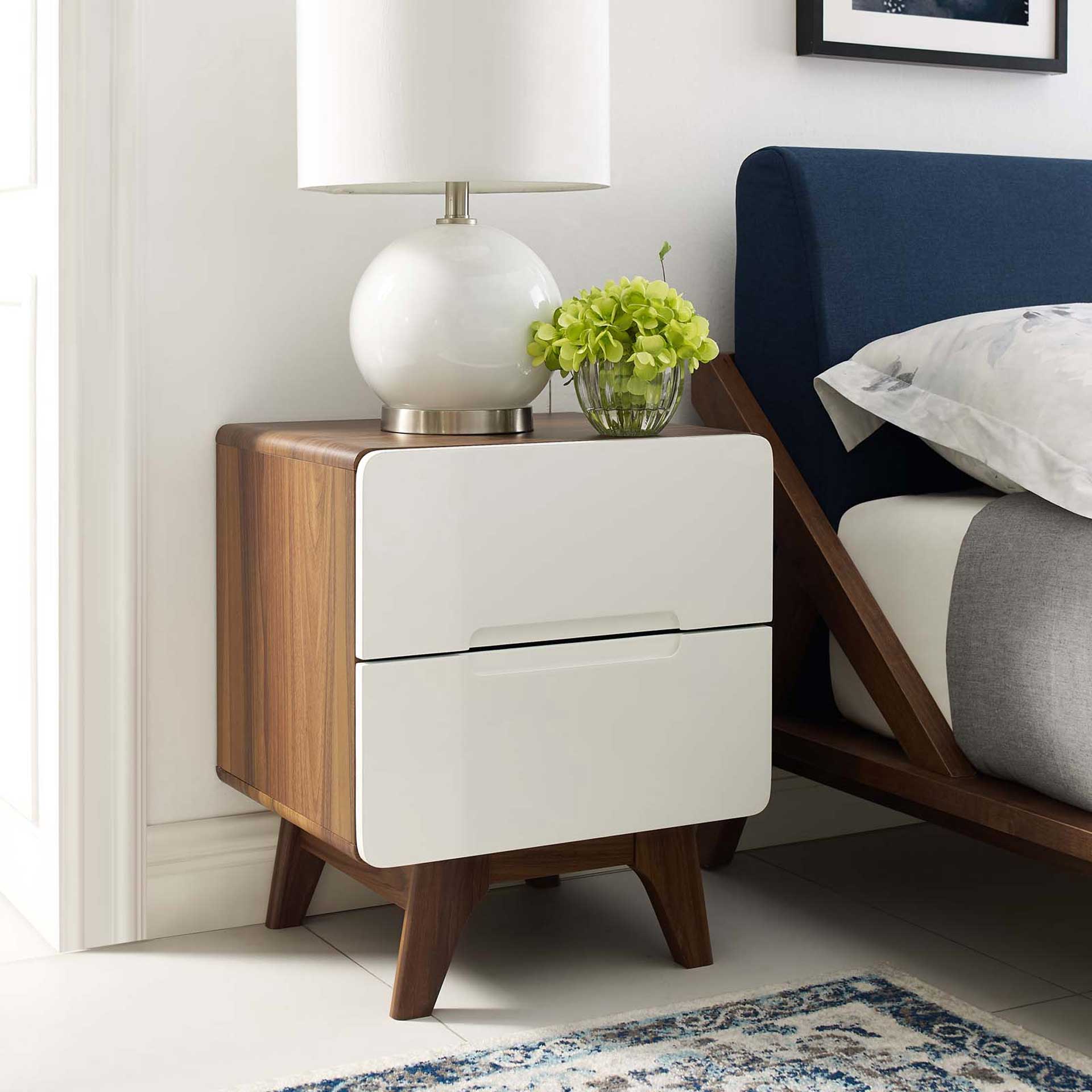 Orion Wood Nightstand Walnut/White - Image 6