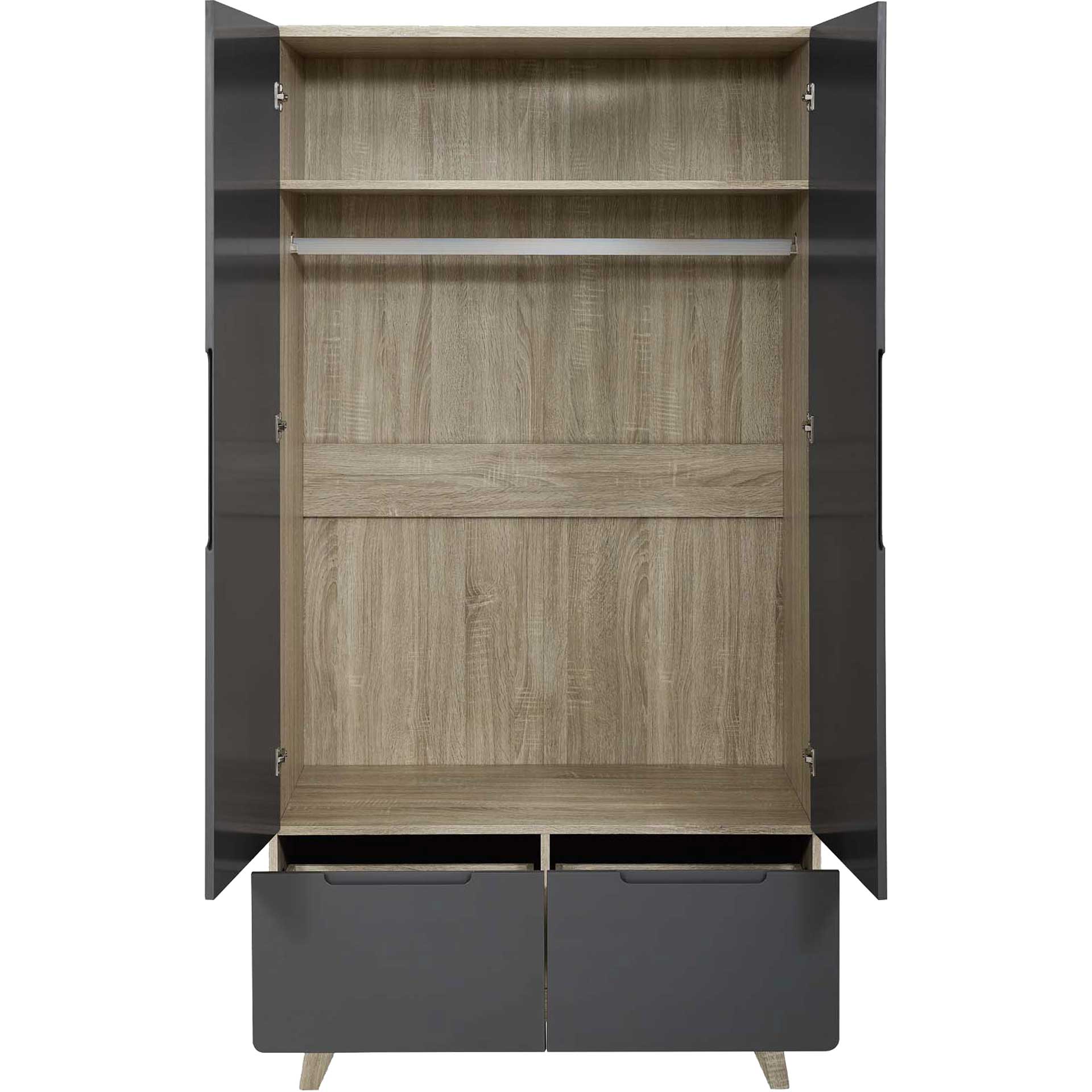 Orion Wood Wardrobe Cabinet Natural Gray - Image 3