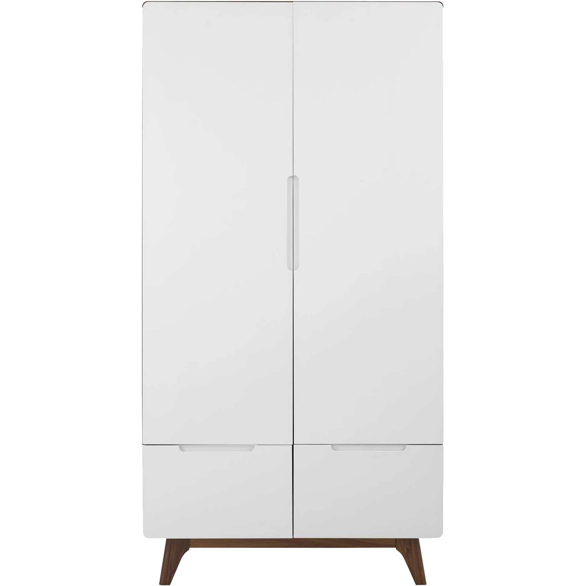 Orion Wood Wardrobe Cabinet Walnut/White - Image 2