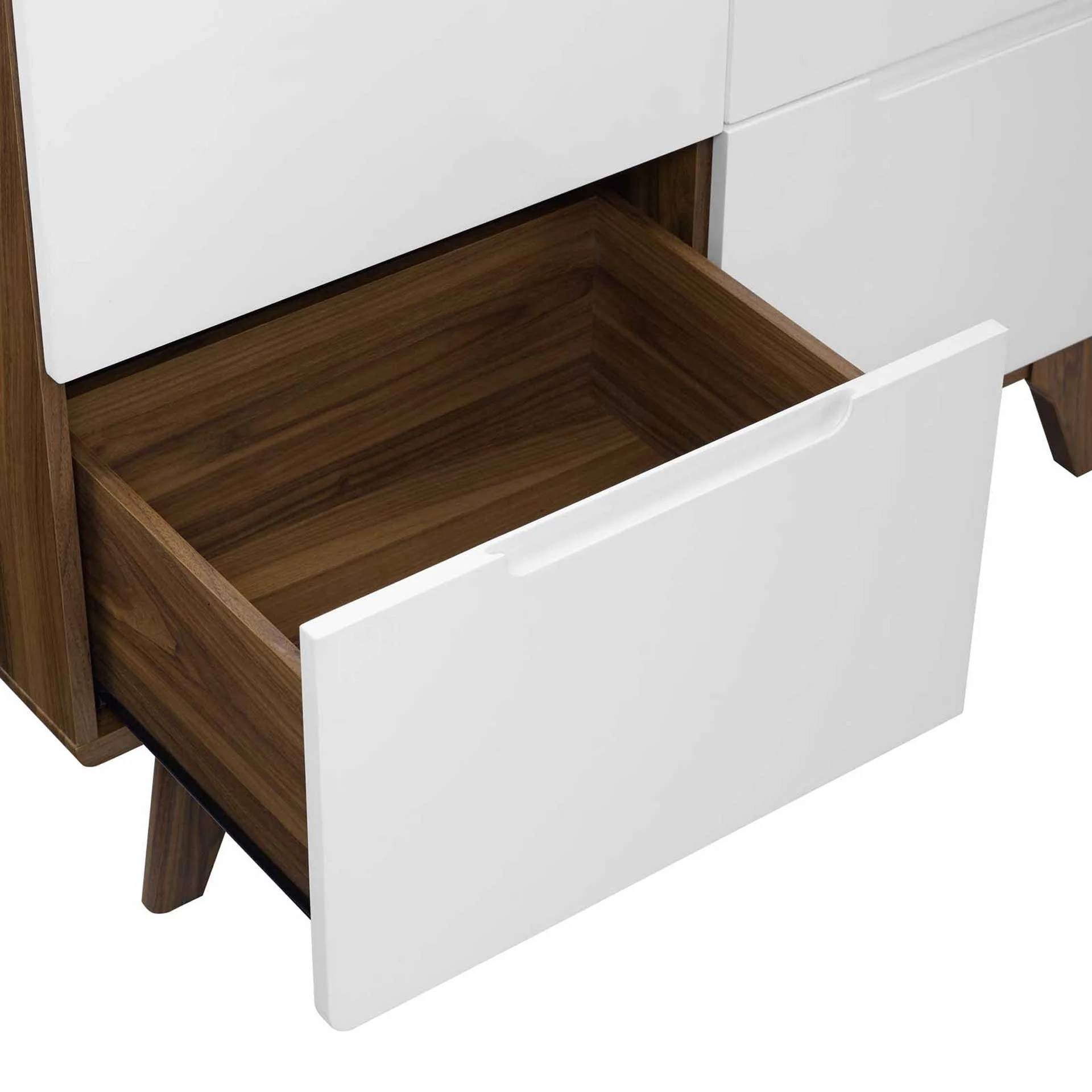 Orion Wood Wardrobe Cabinet Walnut/White - Image 5