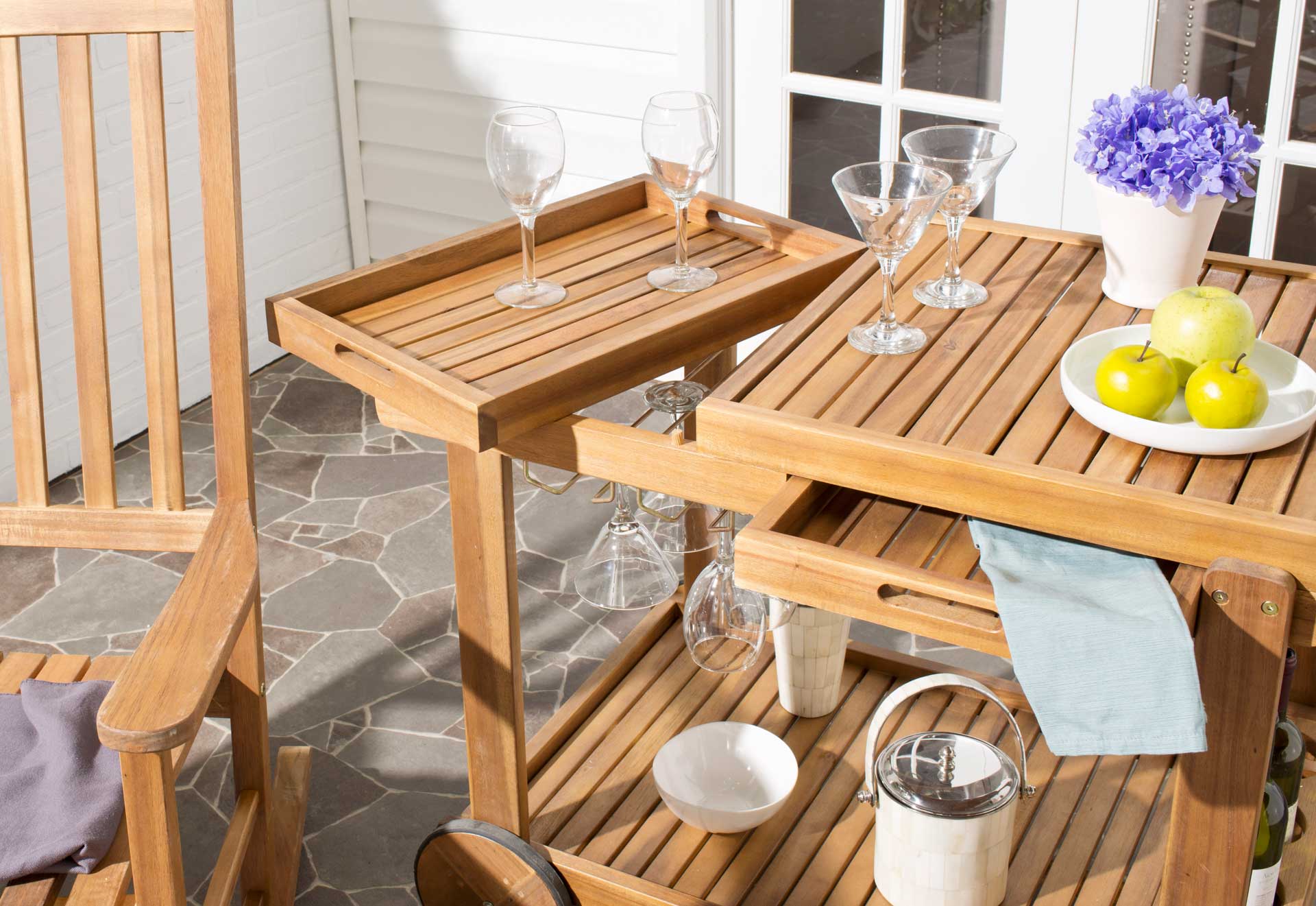Orlanda Tea Trolley Teak Look - Image 3