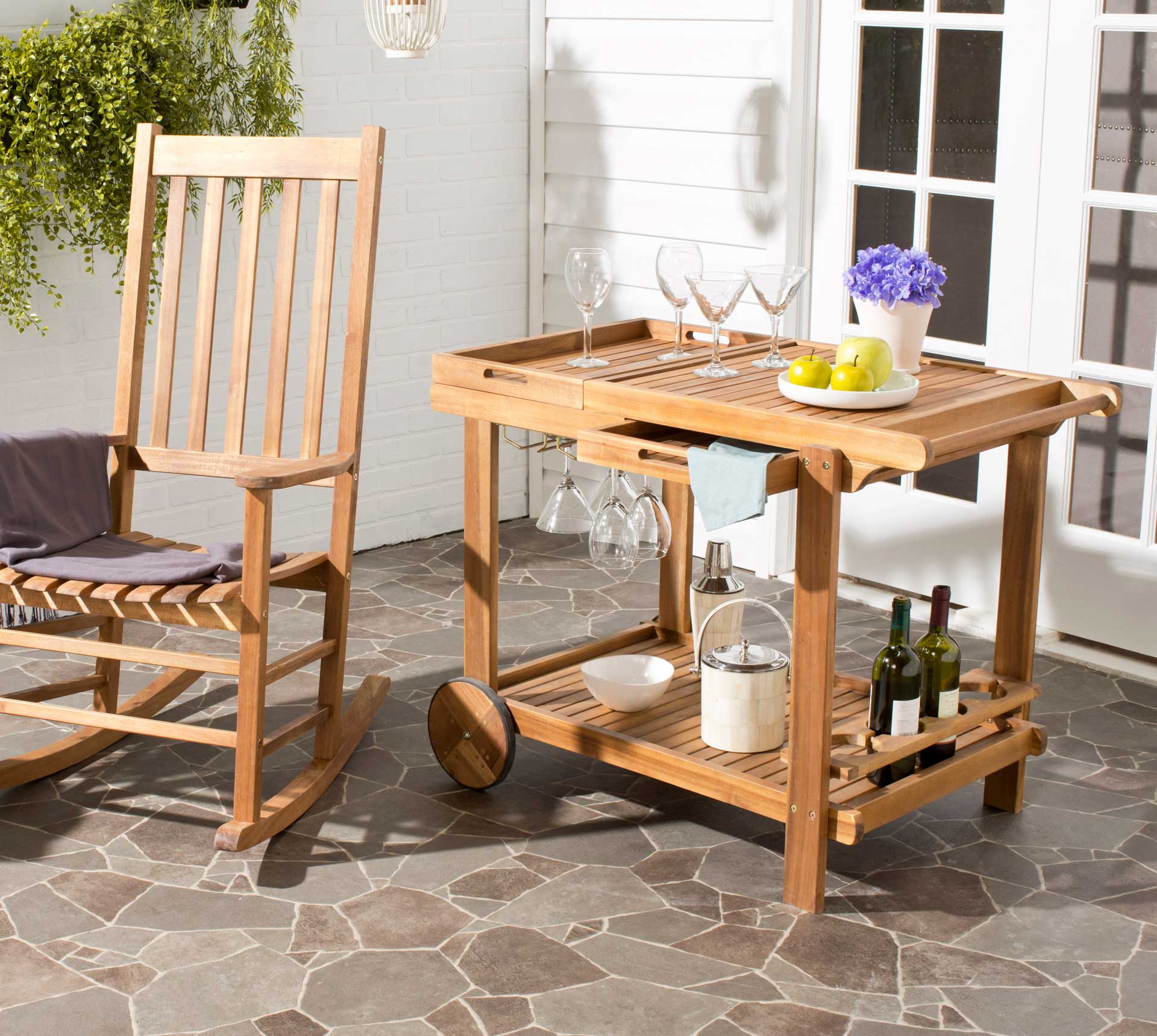 Orlanda Tea Trolley Teak Look - Image 4