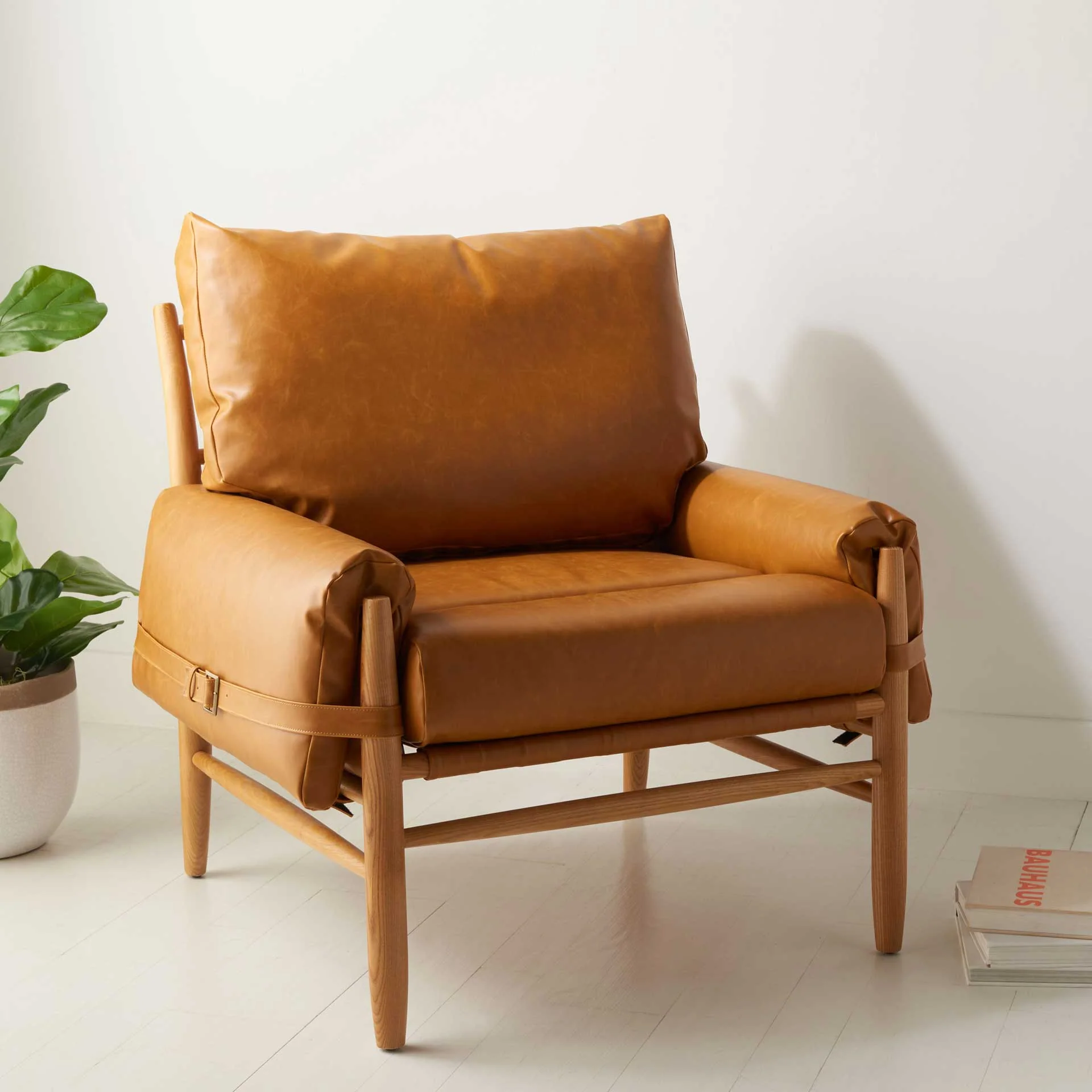 Osamu Mid Century Arm Chair Caramel/Natural - Image 7