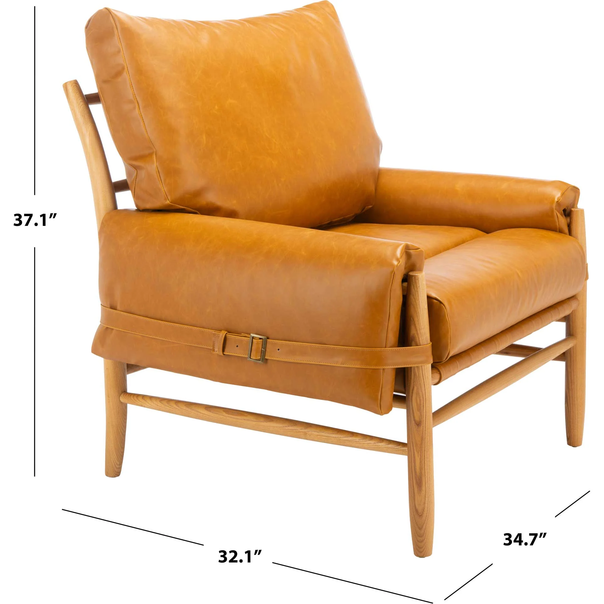 Osamu Mid Century Arm Chair Caramel/Natural - Image 8