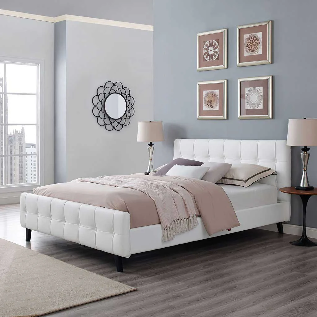 Osbert Vinyl Bed White - Image 5