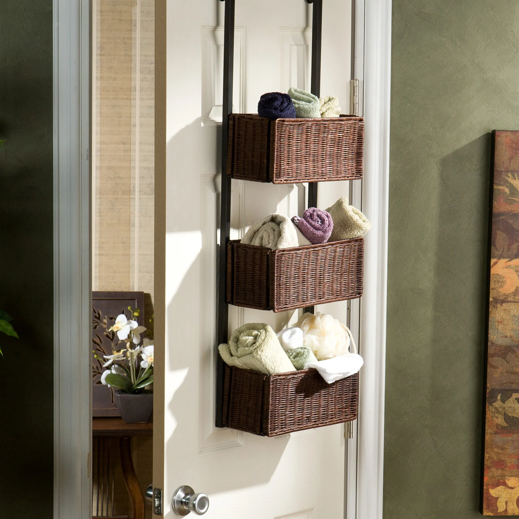 Over-The-Door 3-Tier Basket Storage Espresso - Image 5