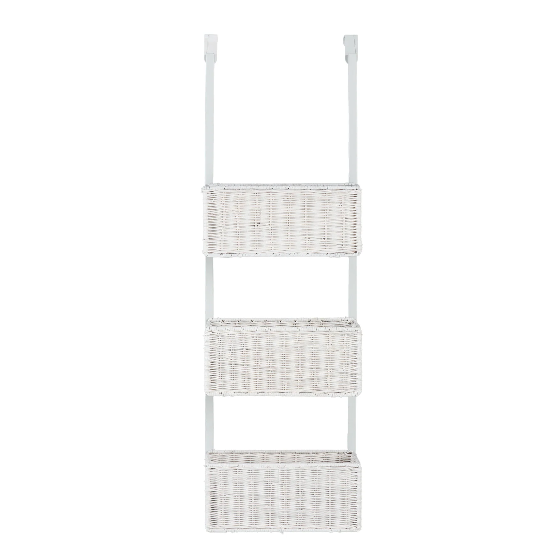 Over-The-Door 3-Tier Basket Storage White - Image 2