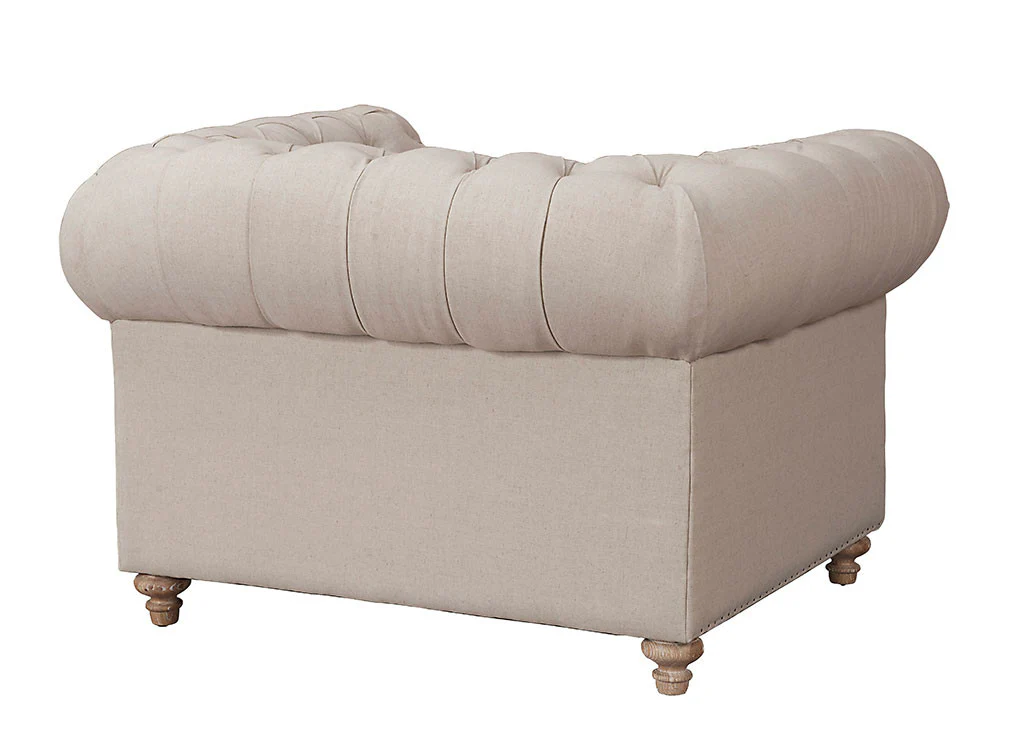 Oxby Beige Linen Chair - Image 3