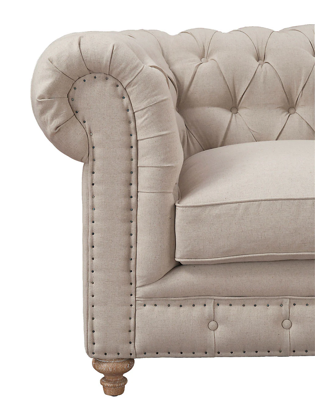 Oxby Beige Linen Chair - Image 4