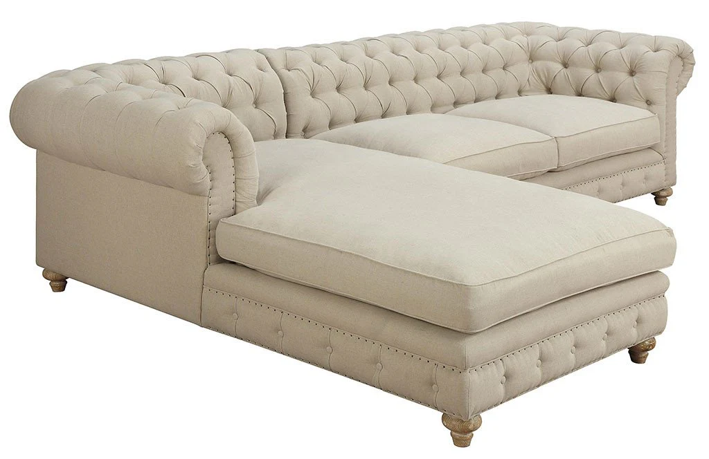 Oxby Beige Linen Sectional - Image 3