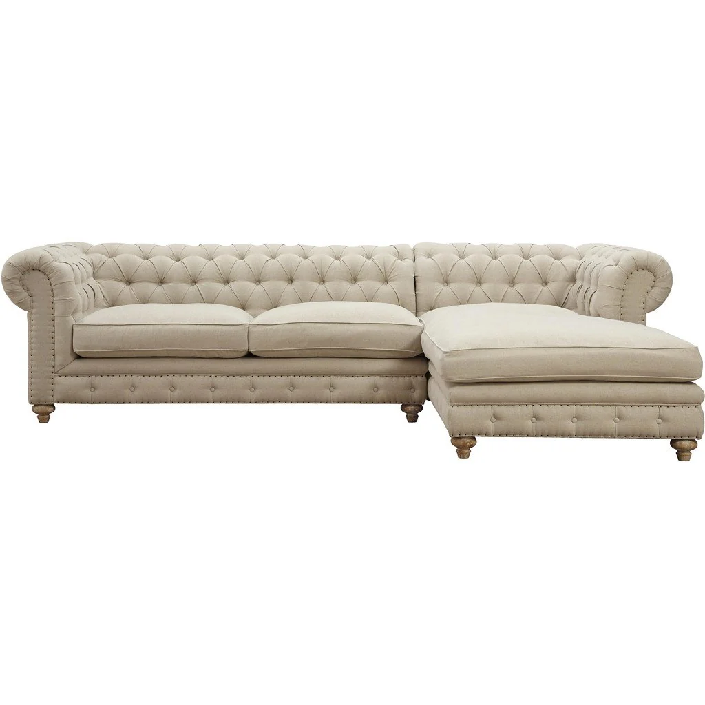 Oxby Beige Linen Sectional - Image 5