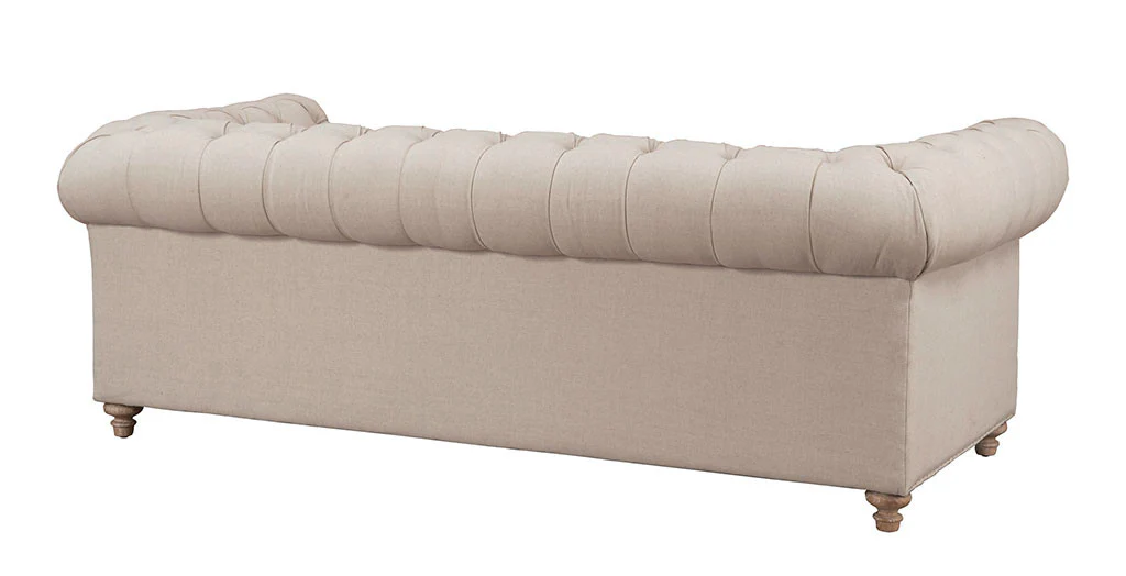 Oxby Beige Linen Sofa - Image 4