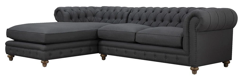 Oxby Gray Linen Sectional - Image 2