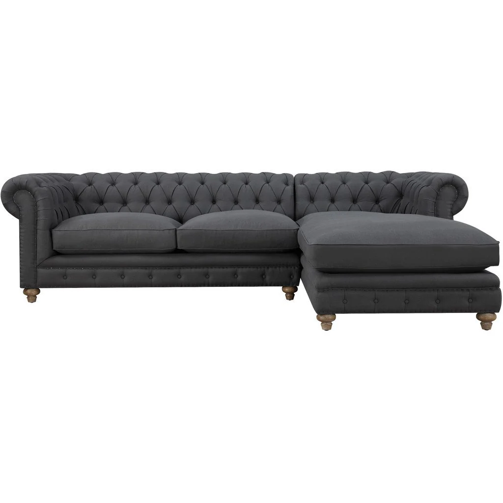 Oxby Gray Linen Sectional - Image 5