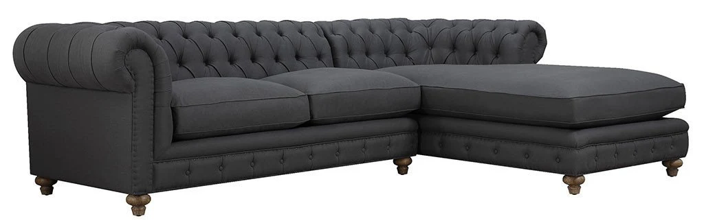 Oxby Gray Linen Sectional - Image 6