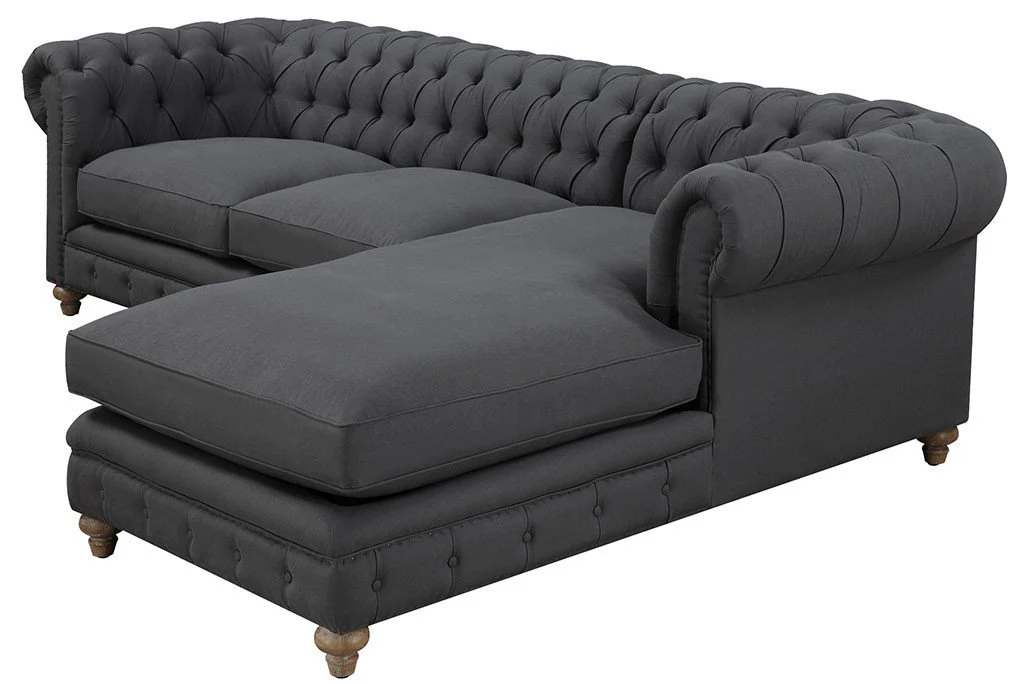 Oxby Gray Linen Sectional - Image 7