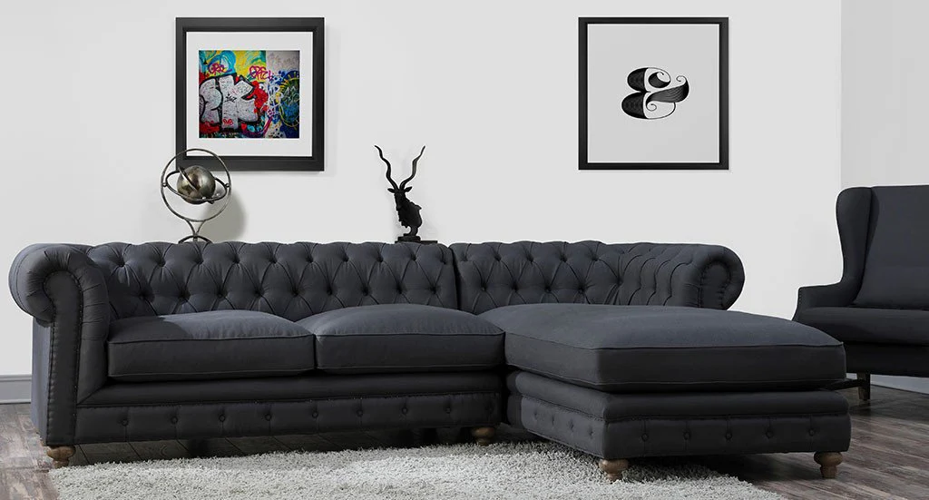 Oxby Gray Linen Sectional - Image 9