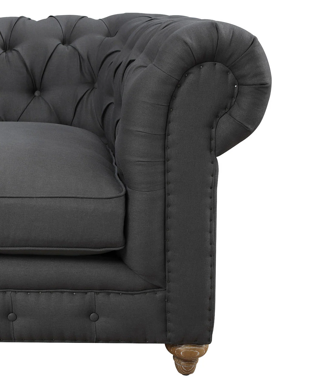 Oxby Gray Linen Sofa - Image 3