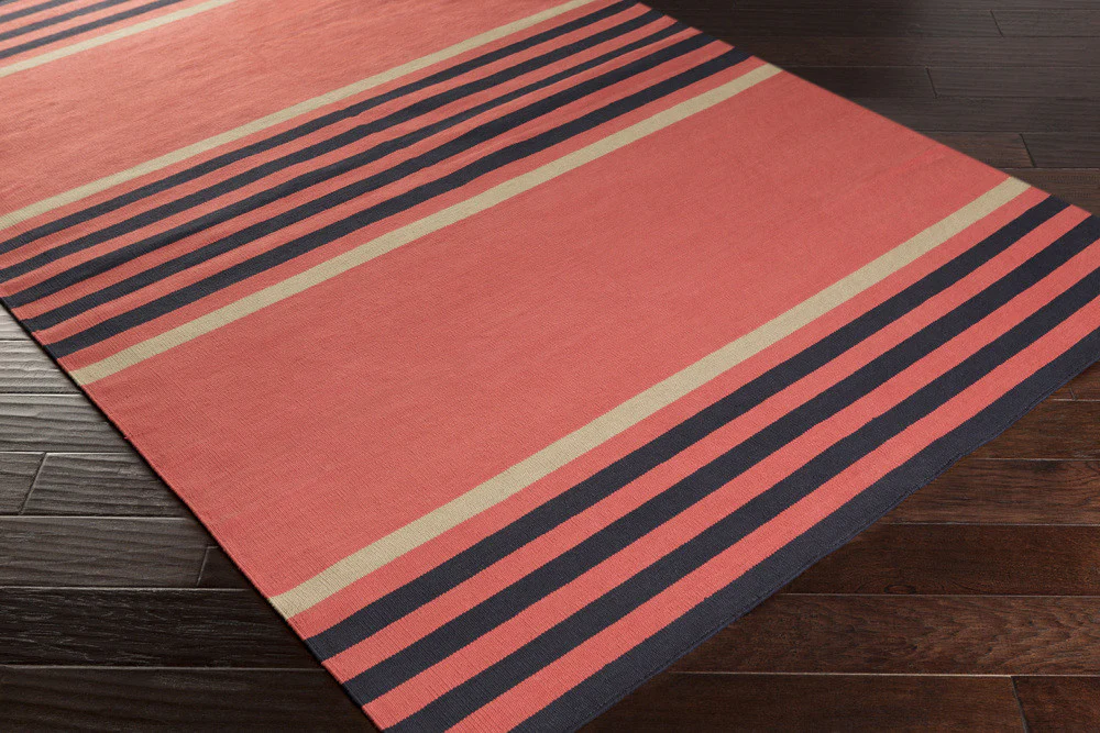 Oxford Coral/Black Area Rug - Image 2