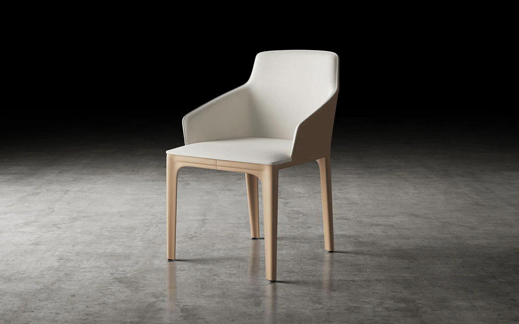 Oxford Dining Chair Raw Linen/Dark Beige - Image 5