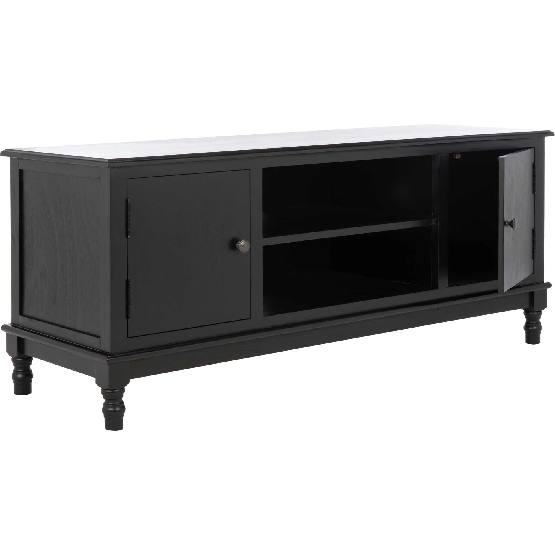 Ozbourne 2 Door 1 Shelf Media Stand Black - Image 2