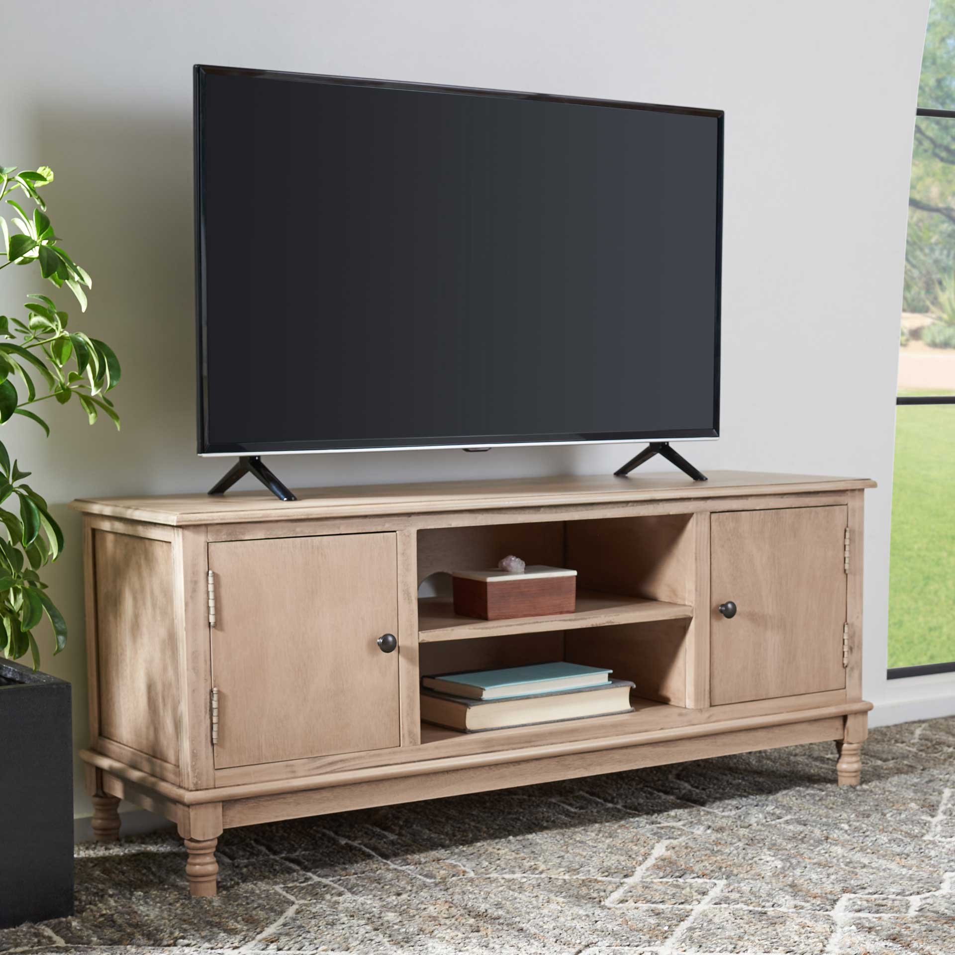 Ozbourne 2 Door 1 Shelf Media Stand Sand - Image 8