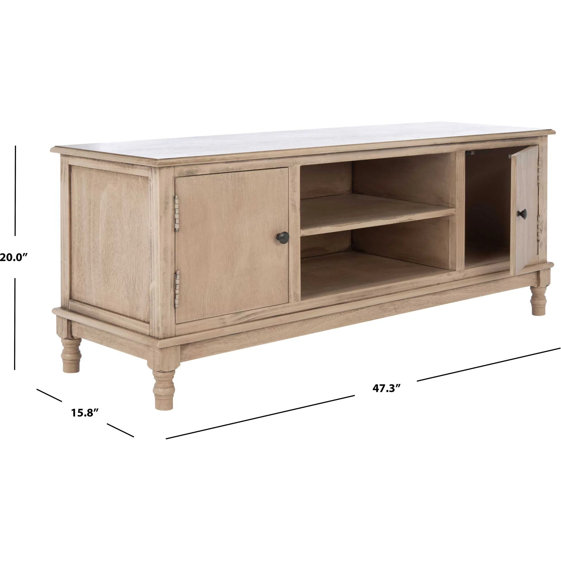 Ozbourne 2 Door 1 Shelf Media Stand Sand - Image 9