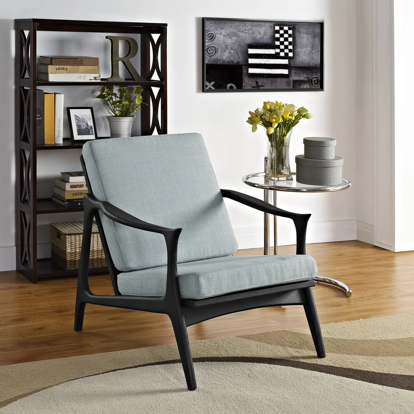 Pacific Armchair Black/Light Blue - Image 4