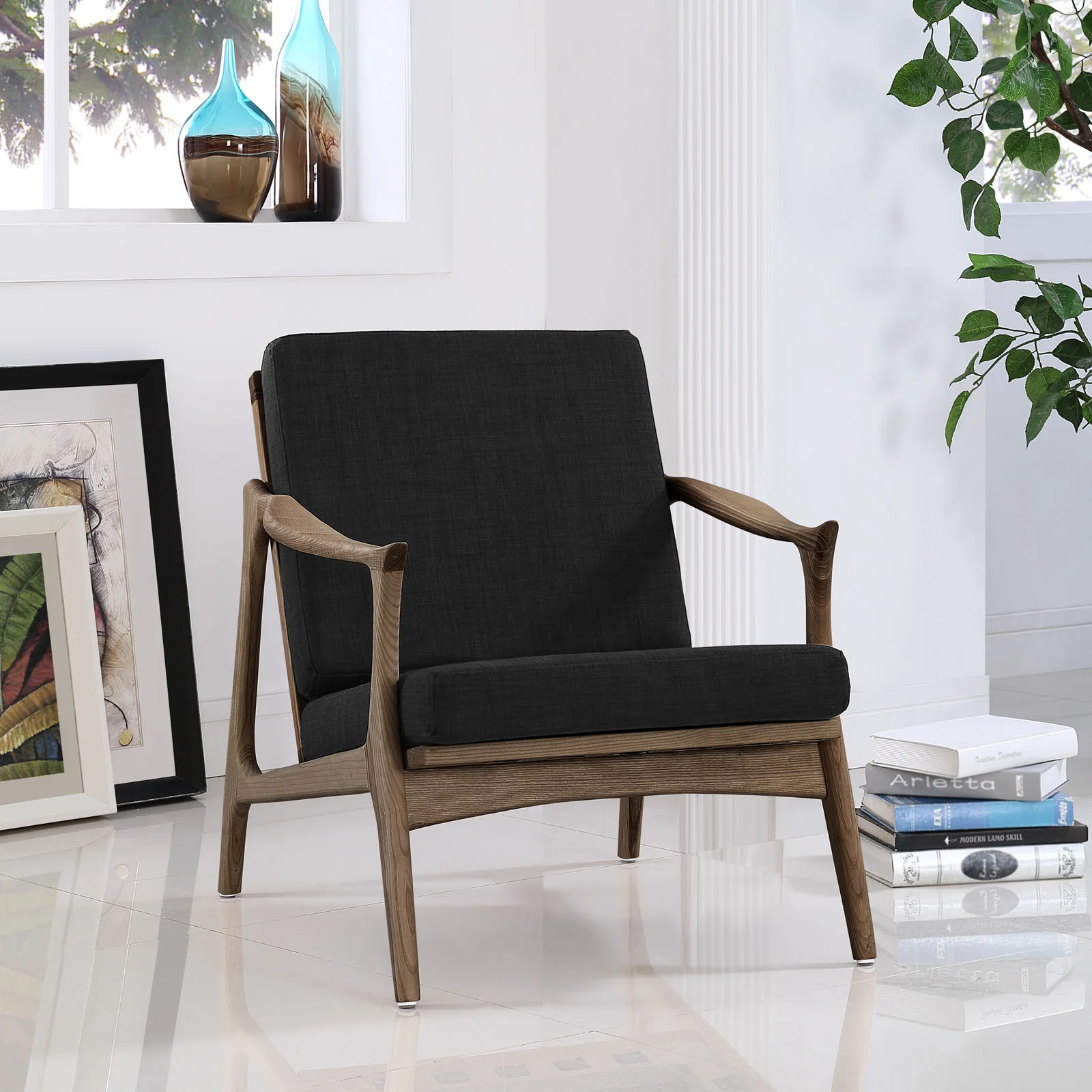 Pacific Armchair Walnut/Black - Image 4