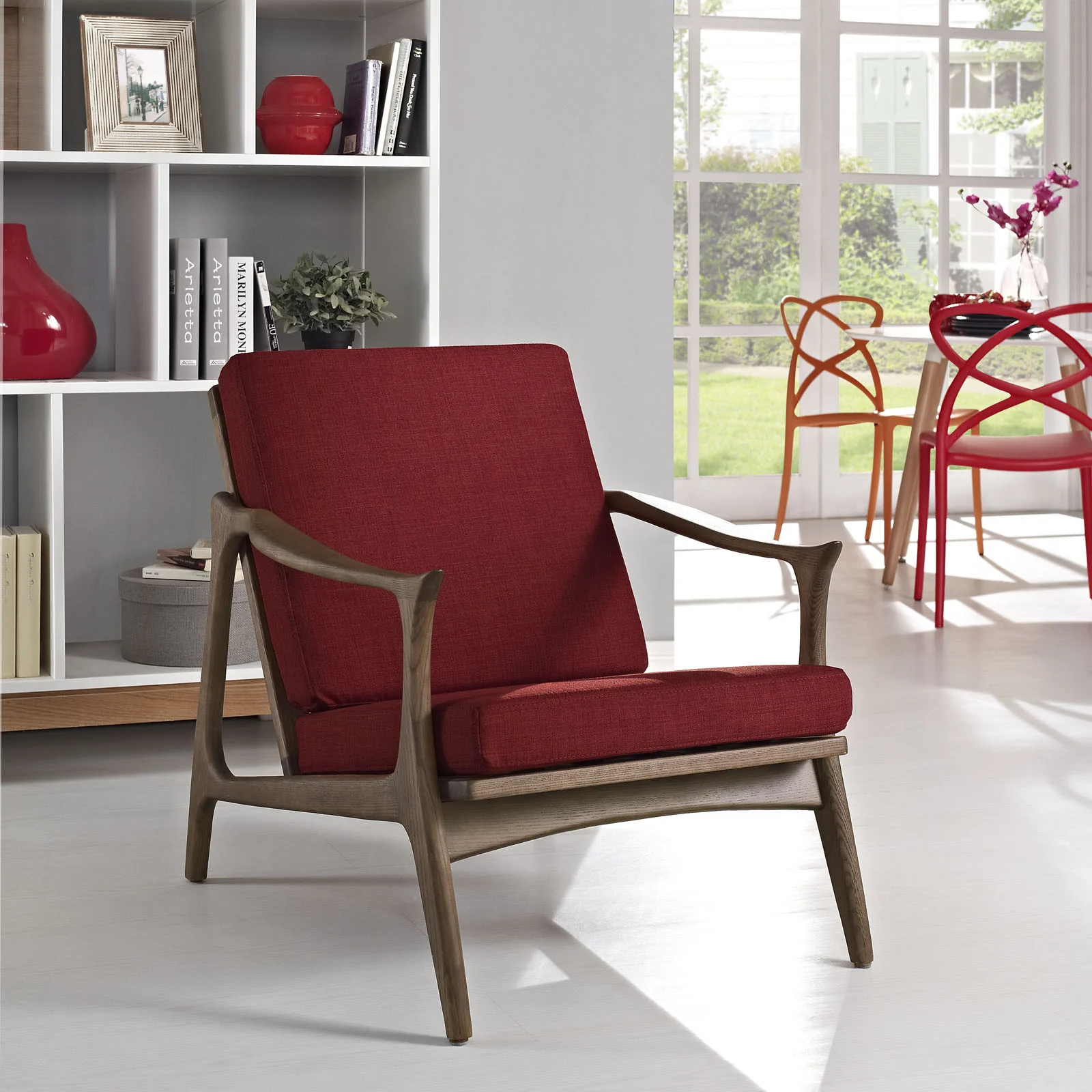 Pacific Armchair Walnut Red - Image 4