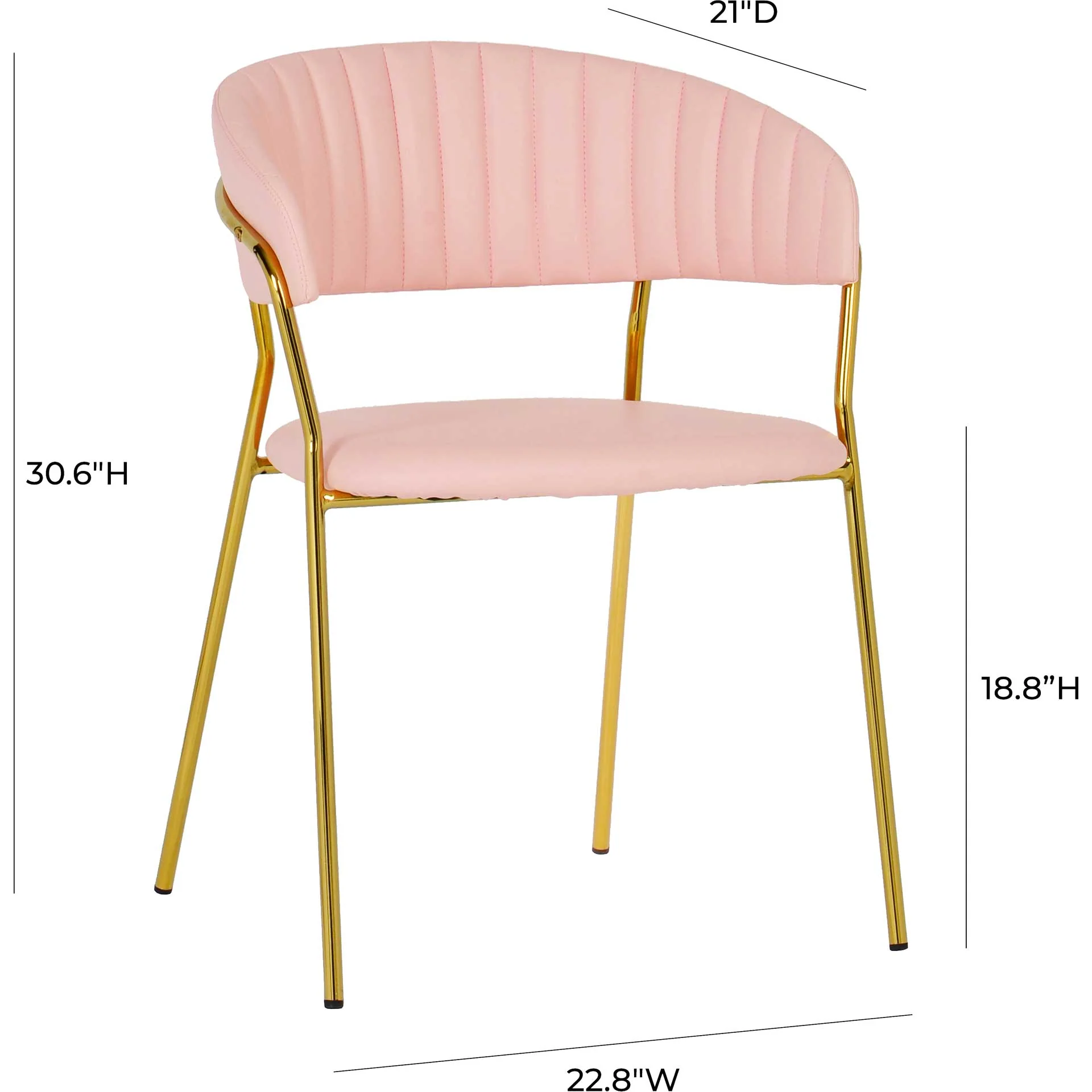 Paisley Vegan Leather Chair Blush (Set of 2) - Image 8