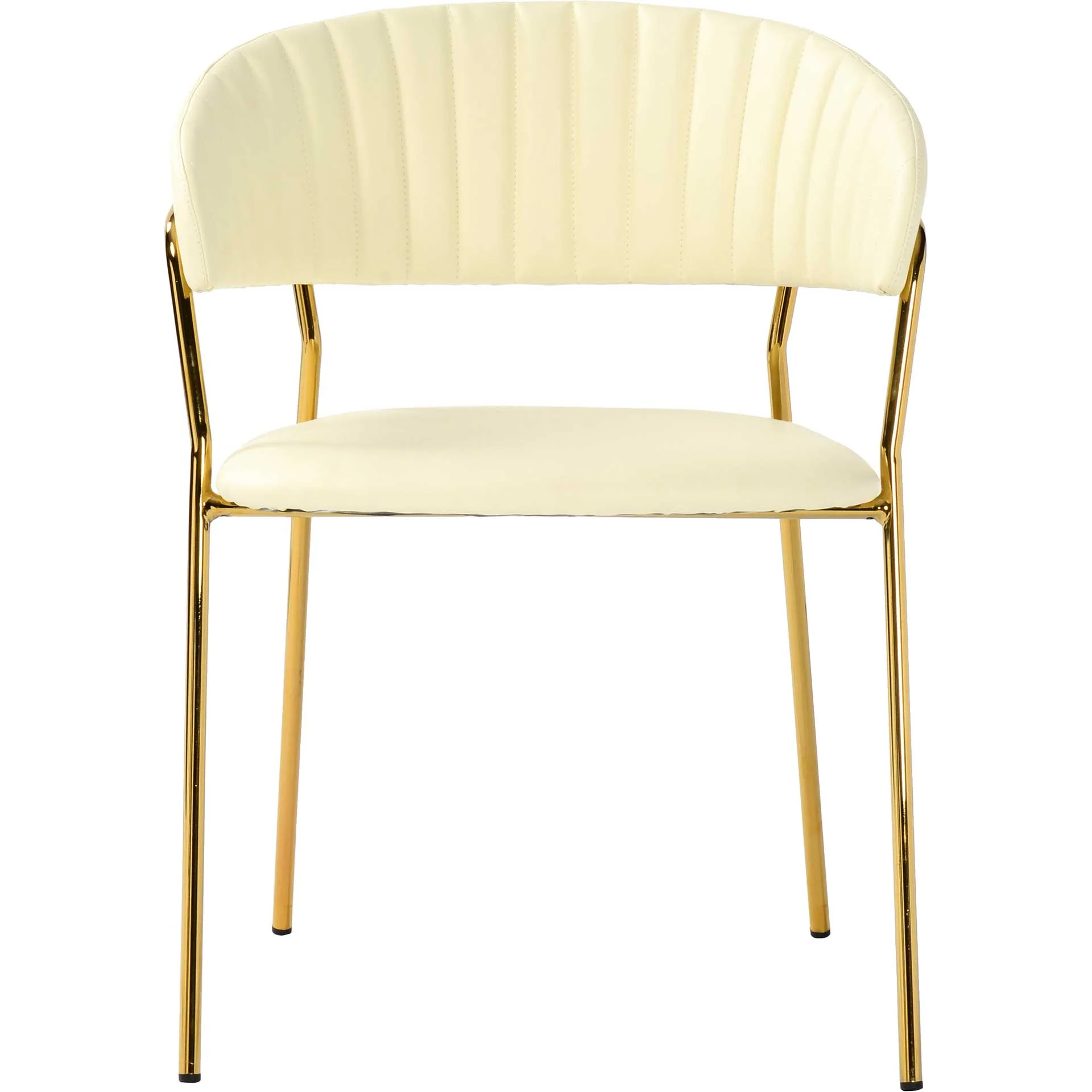 Paisley Vegan Leather Chair Cream (Set of 2) - Image 2