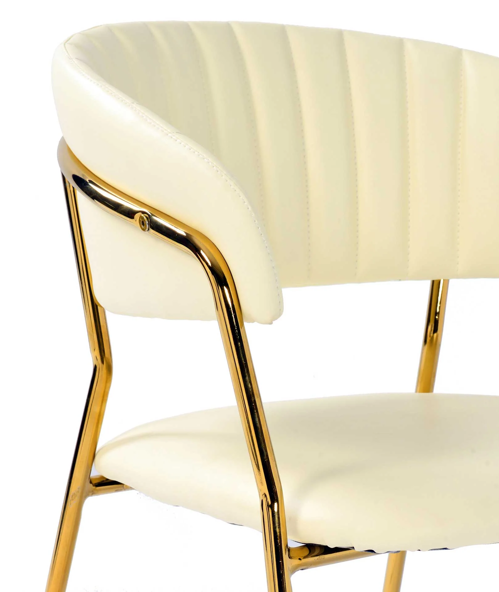 Paisley Vegan Leather Chair Cream (Set of 2) - Image 5