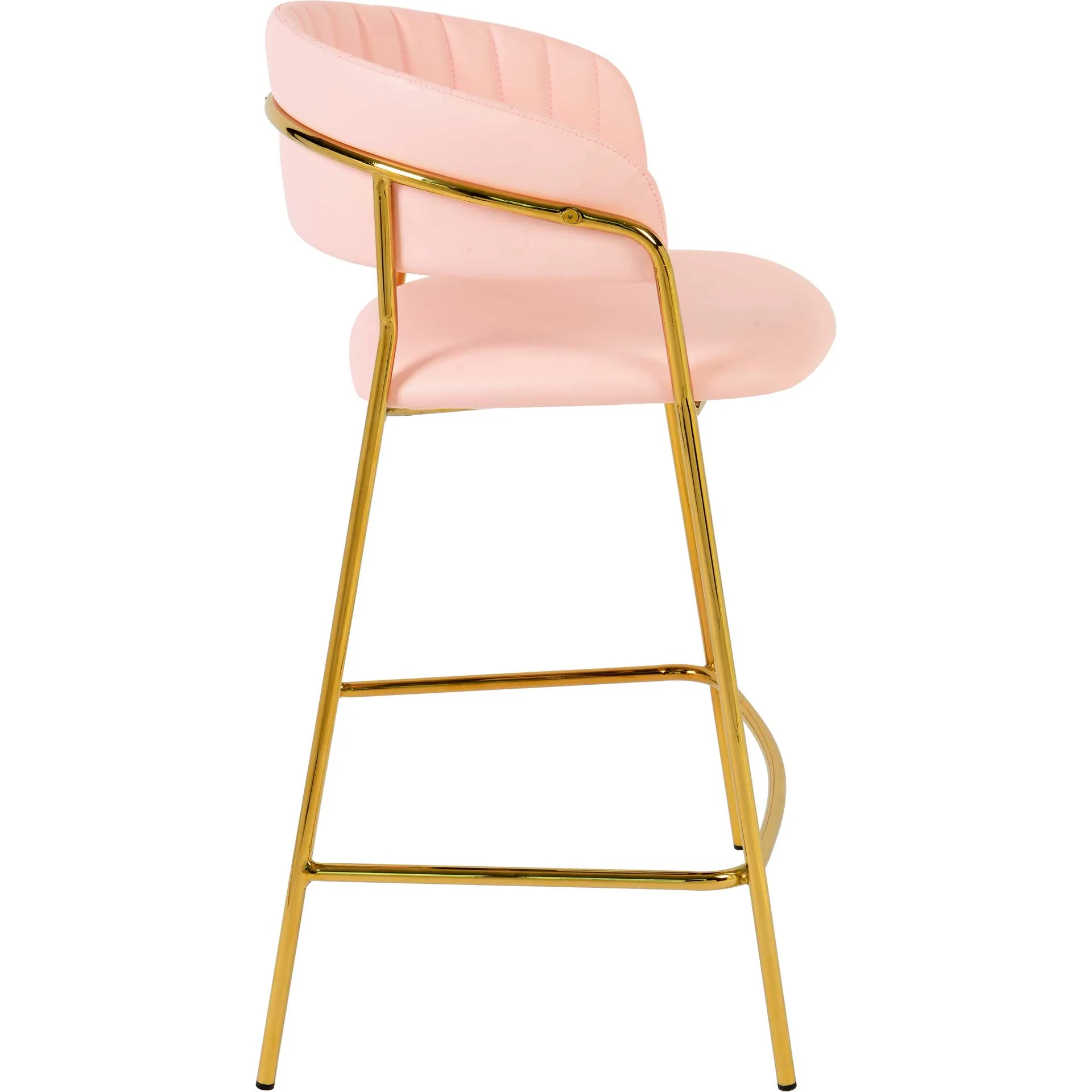 Paisley Vegan Leather Counter Stool Blush (Set of 2) - Image 4