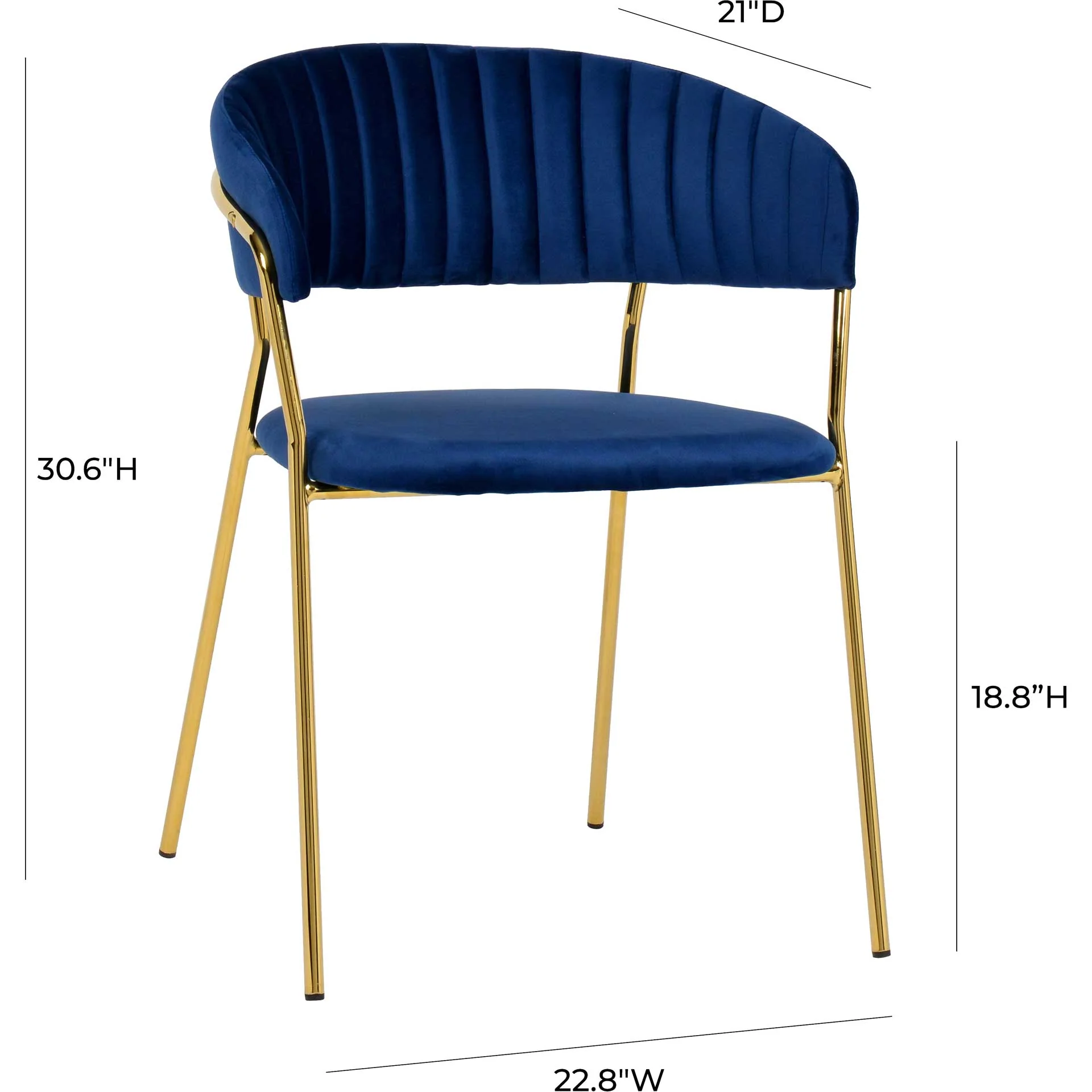 Paisley Velvet Chair Navy (Set of 2) - Image 7