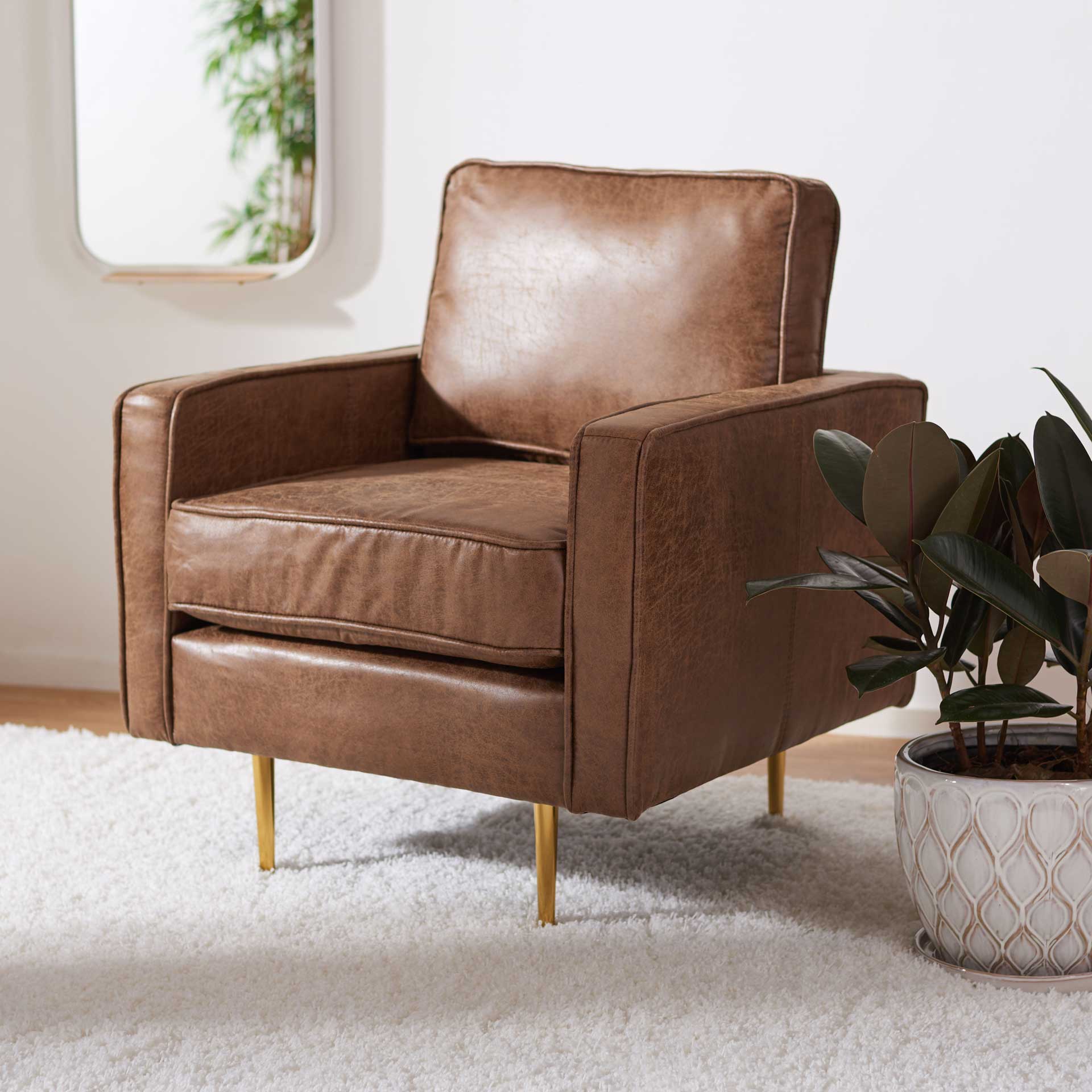 Palermo Accent Chair Brown/Gold - Image 6