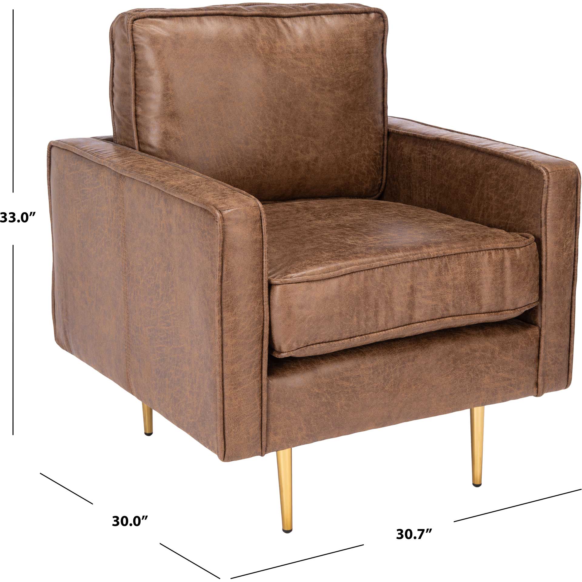 Palermo Accent Chair Brown/Gold - Image 7