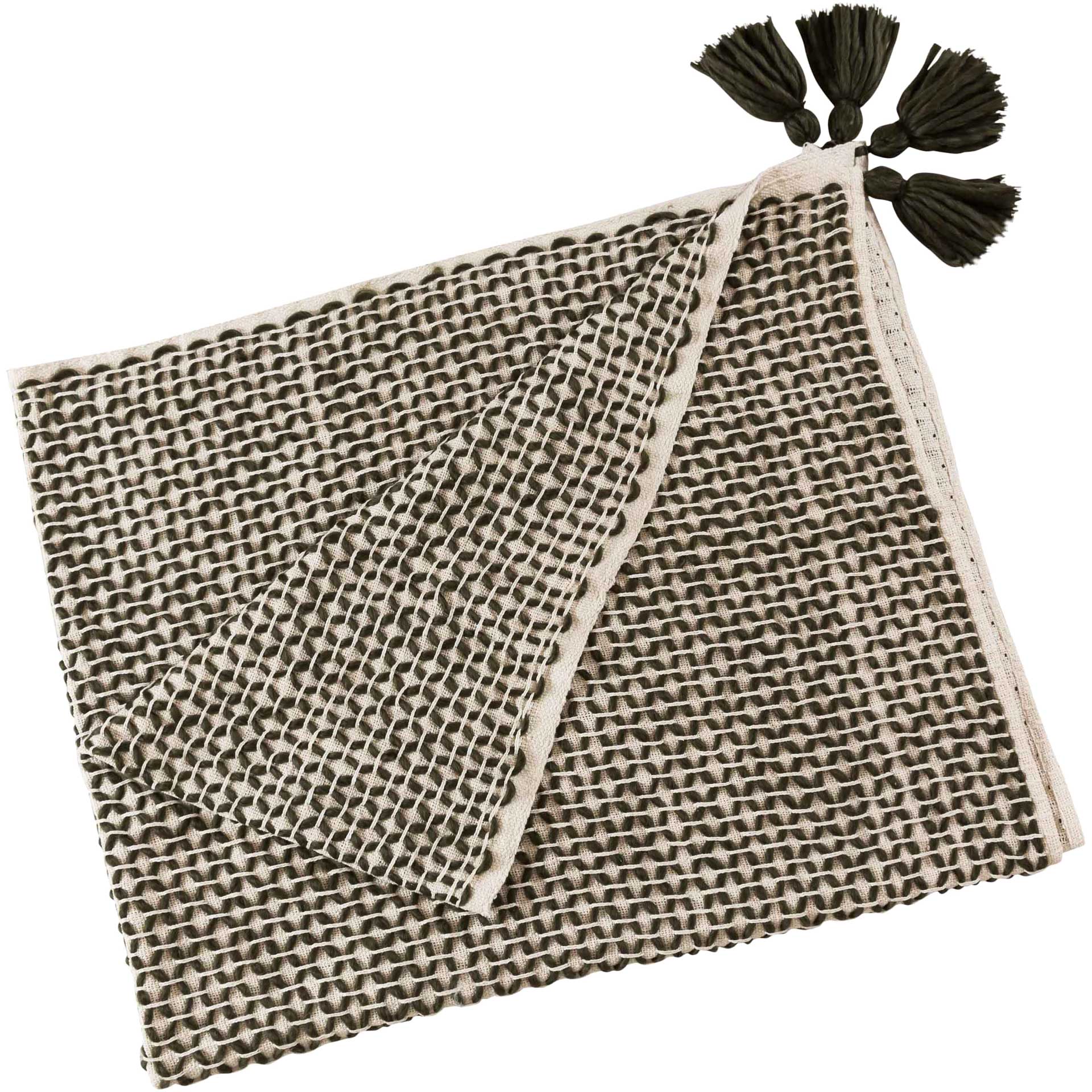Palermo Cotton Throw White/Black - Image 2
