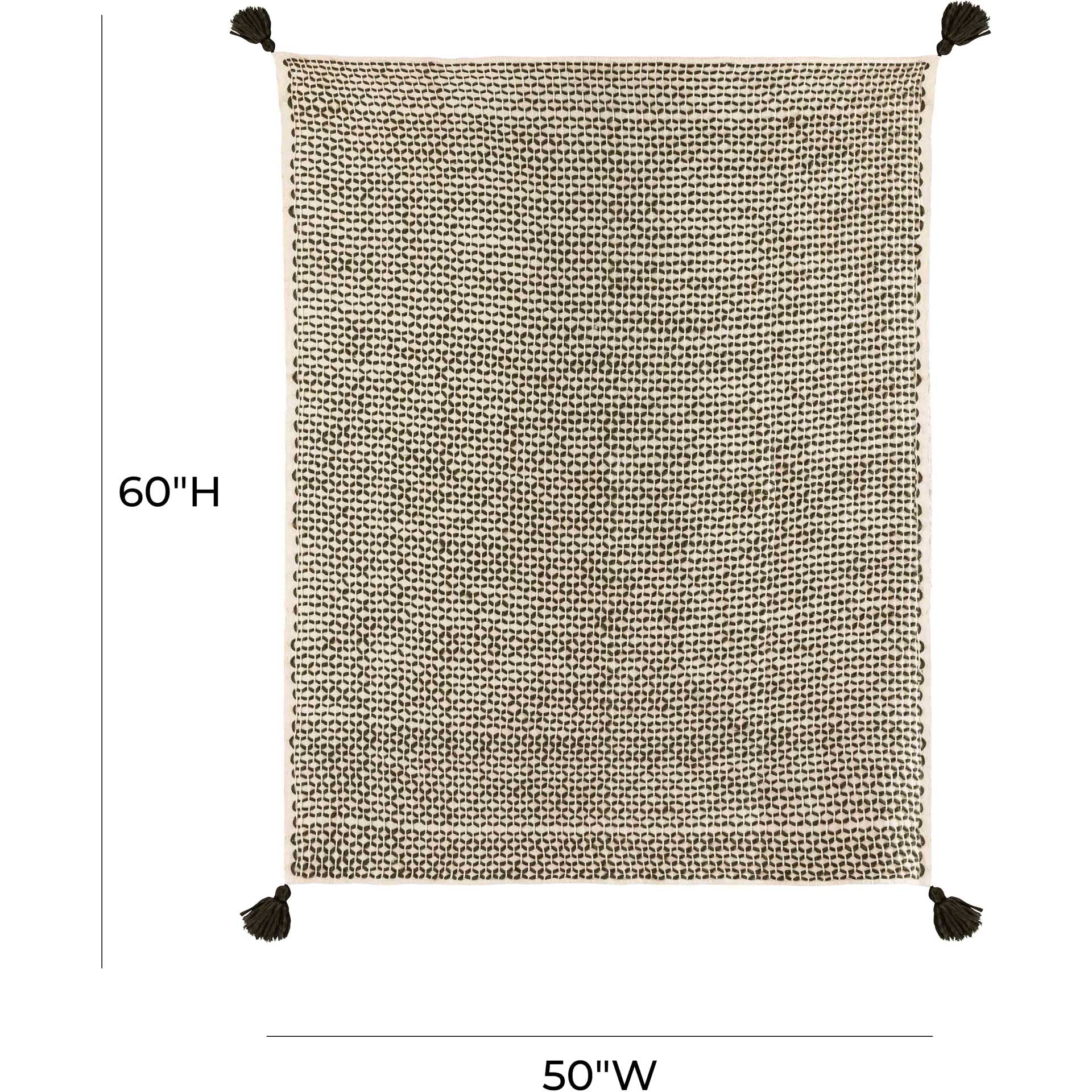 Palermo Cotton Throw White/Black - Image 4