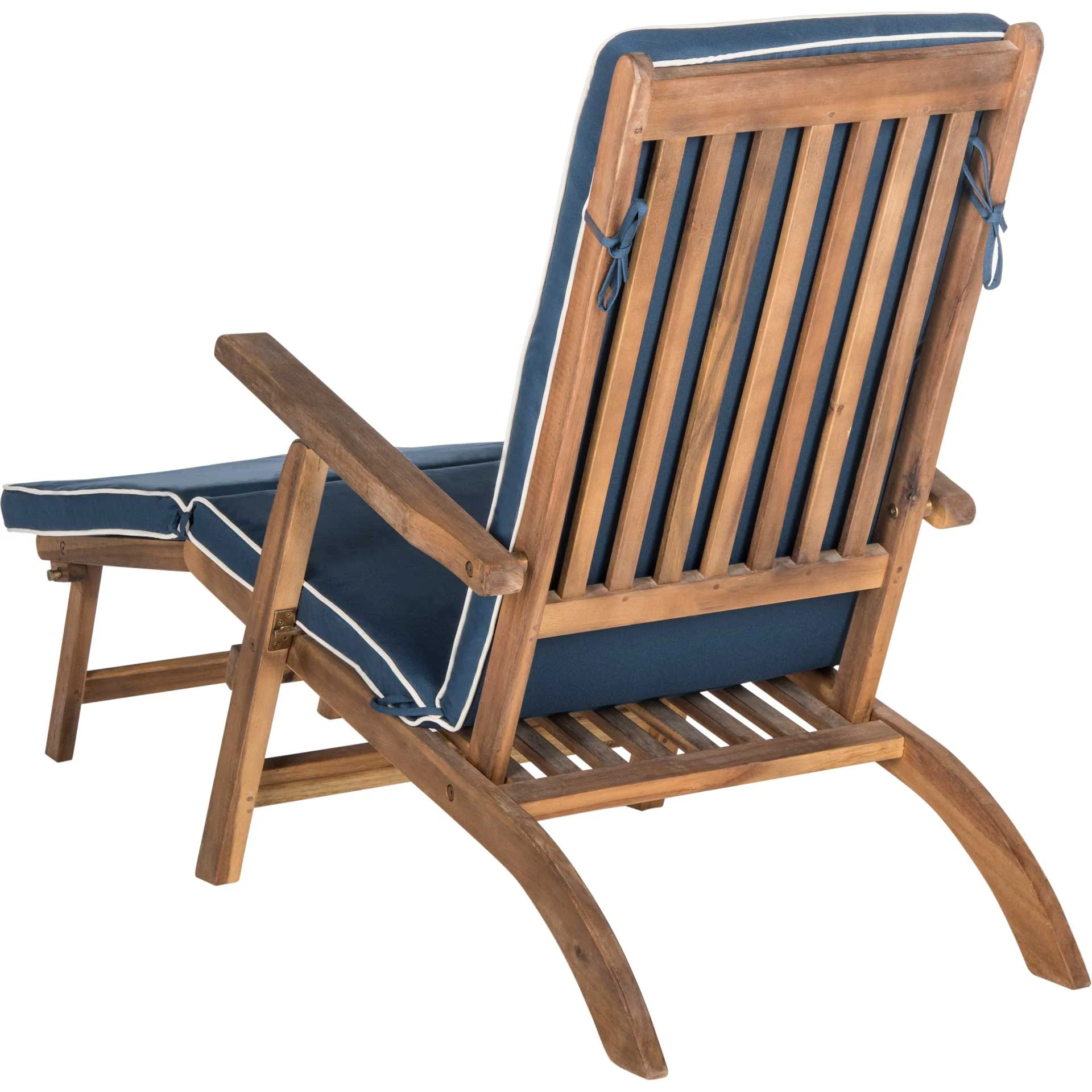 Palm Lounge Chair Teak Brown/Navy - Image 3