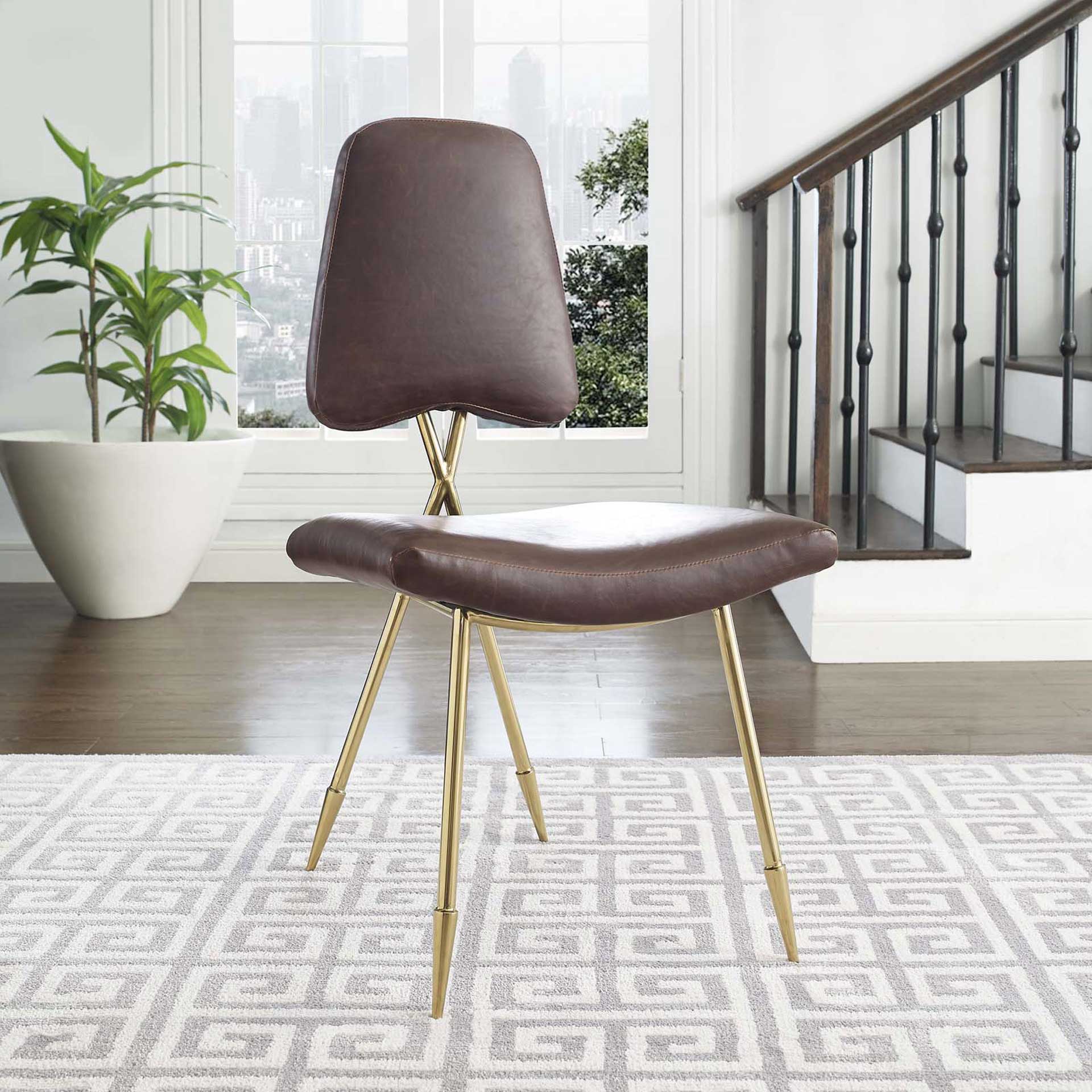 Palmer Faux Leather Dining Side Chair Brown - Image 4