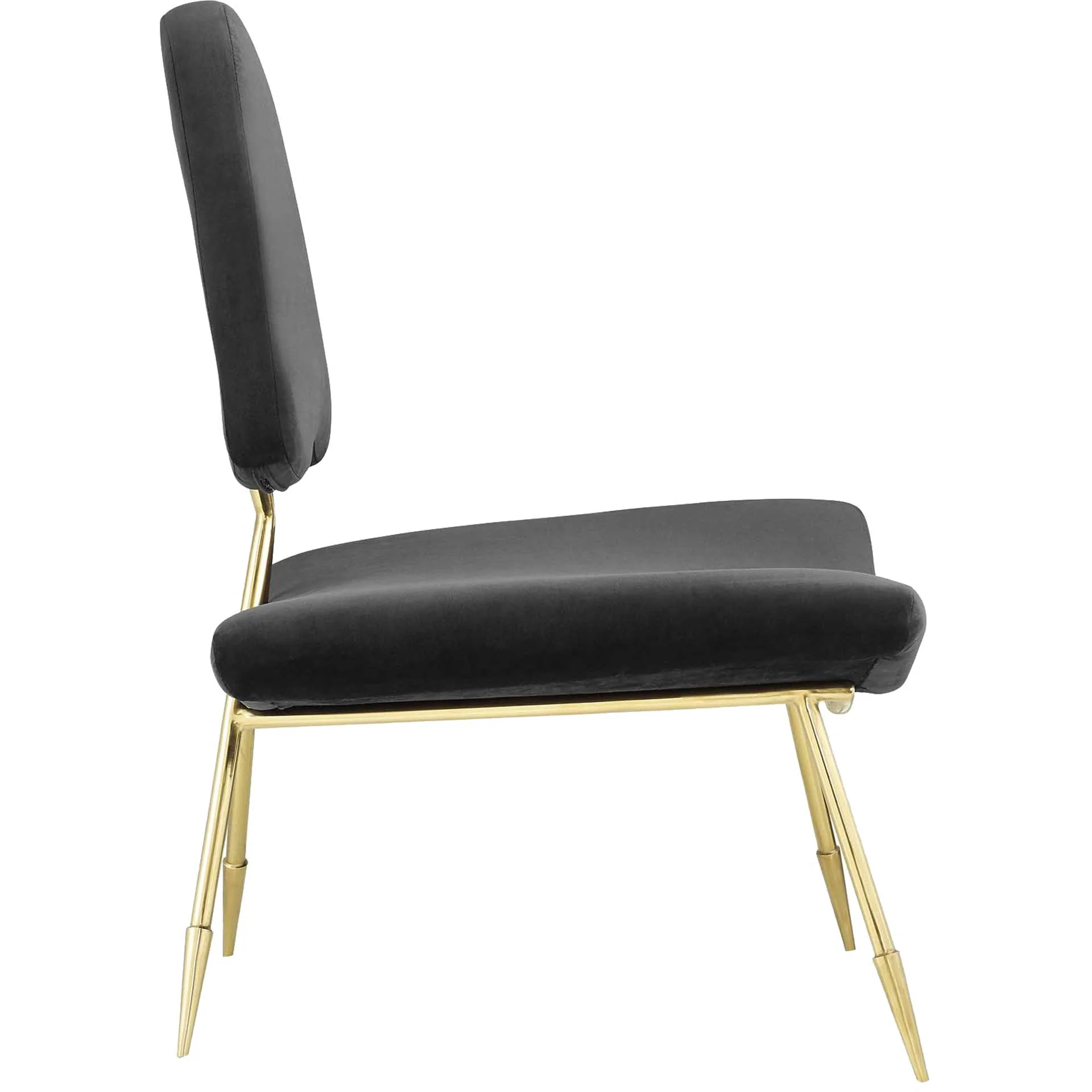Palmer Upholstered Velvet Lounge Chair Black - Image 2